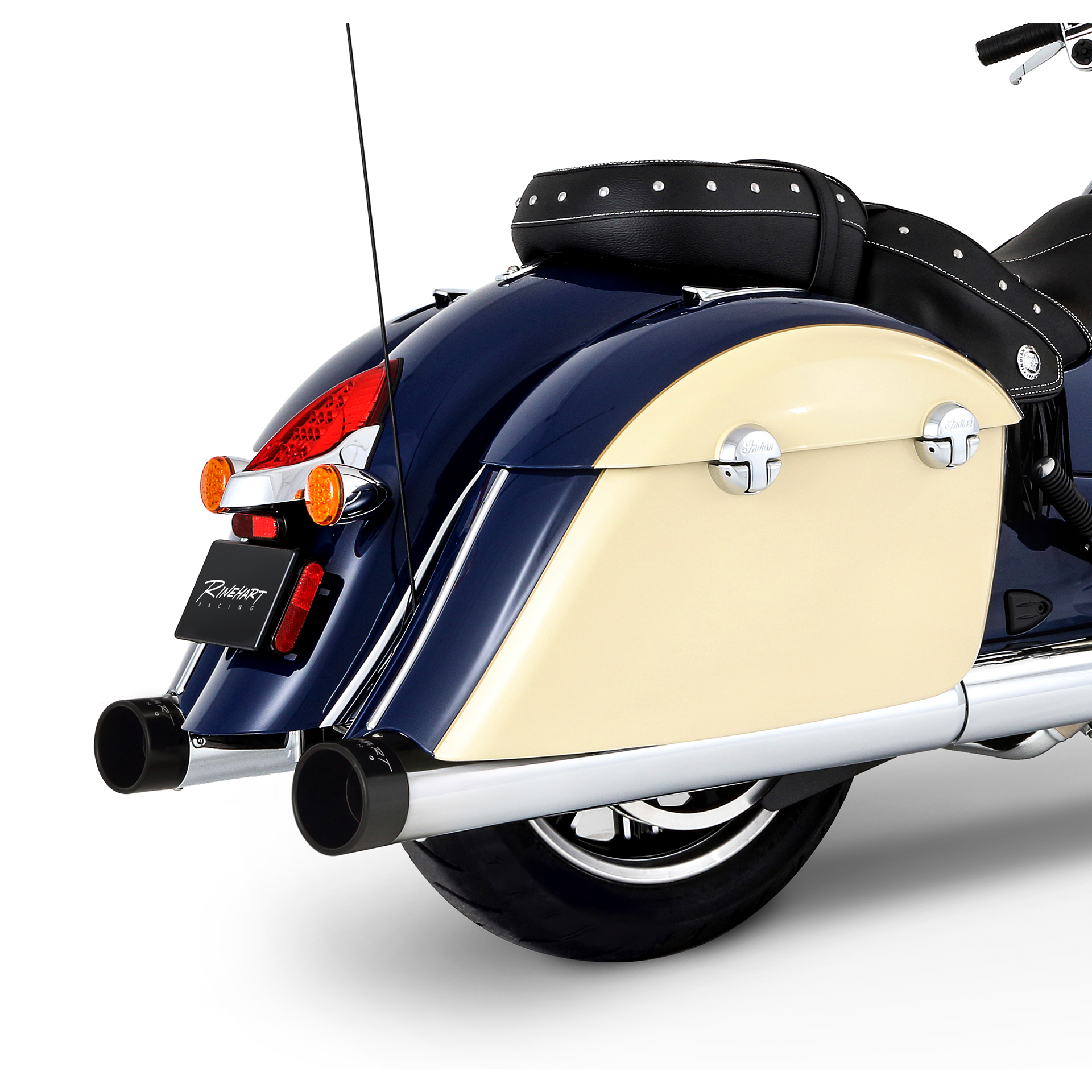 Escape Rinehart Racing 4″ Slip Ons Cromo para Indian Chief '14-'21 Dark Horse / Classic / Vintage (Colas)