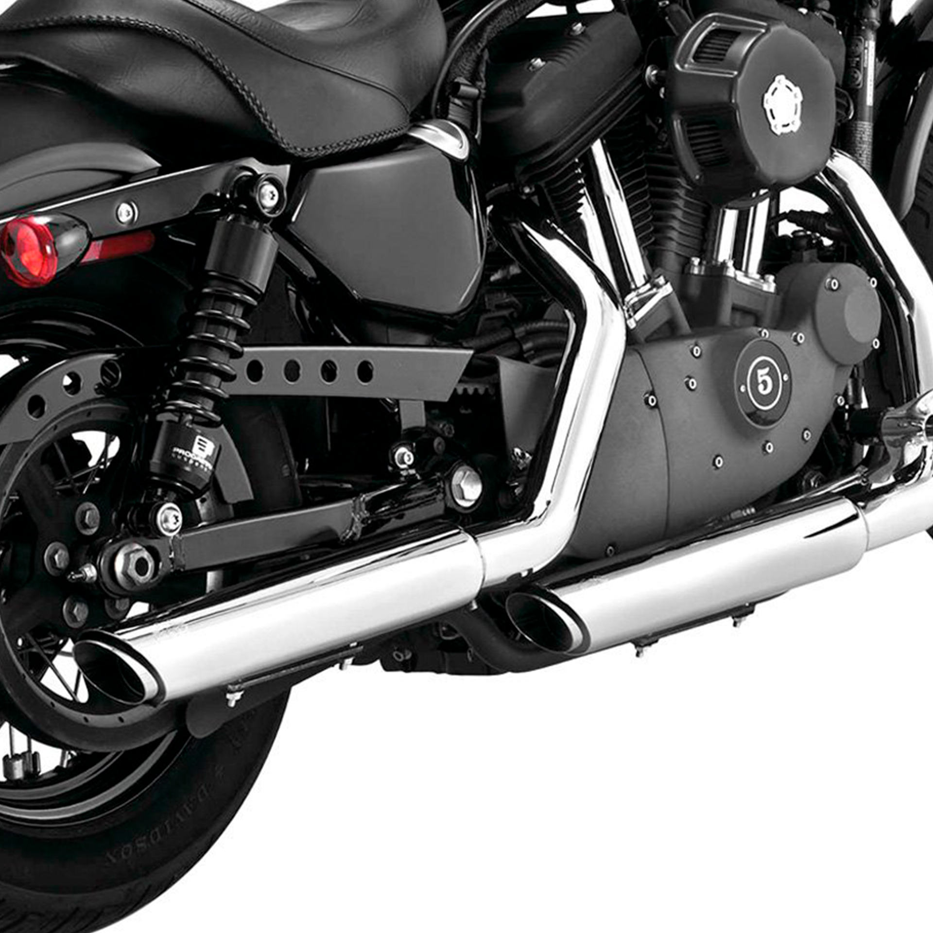 Escape Vance & Hines Twin Slash 3" Slip Ons Cromo para Harley Davidson '04-'13 Sportster (Colas)