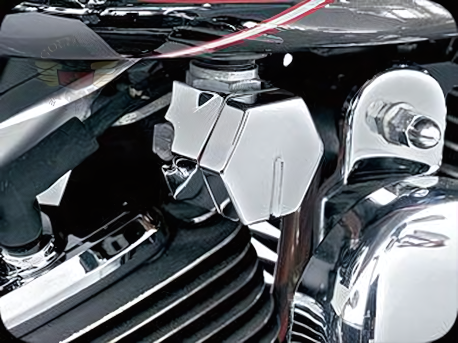 Kuryakyn Cubierta llave de paso gasolina (Petcock) cromada para Harley Davidson