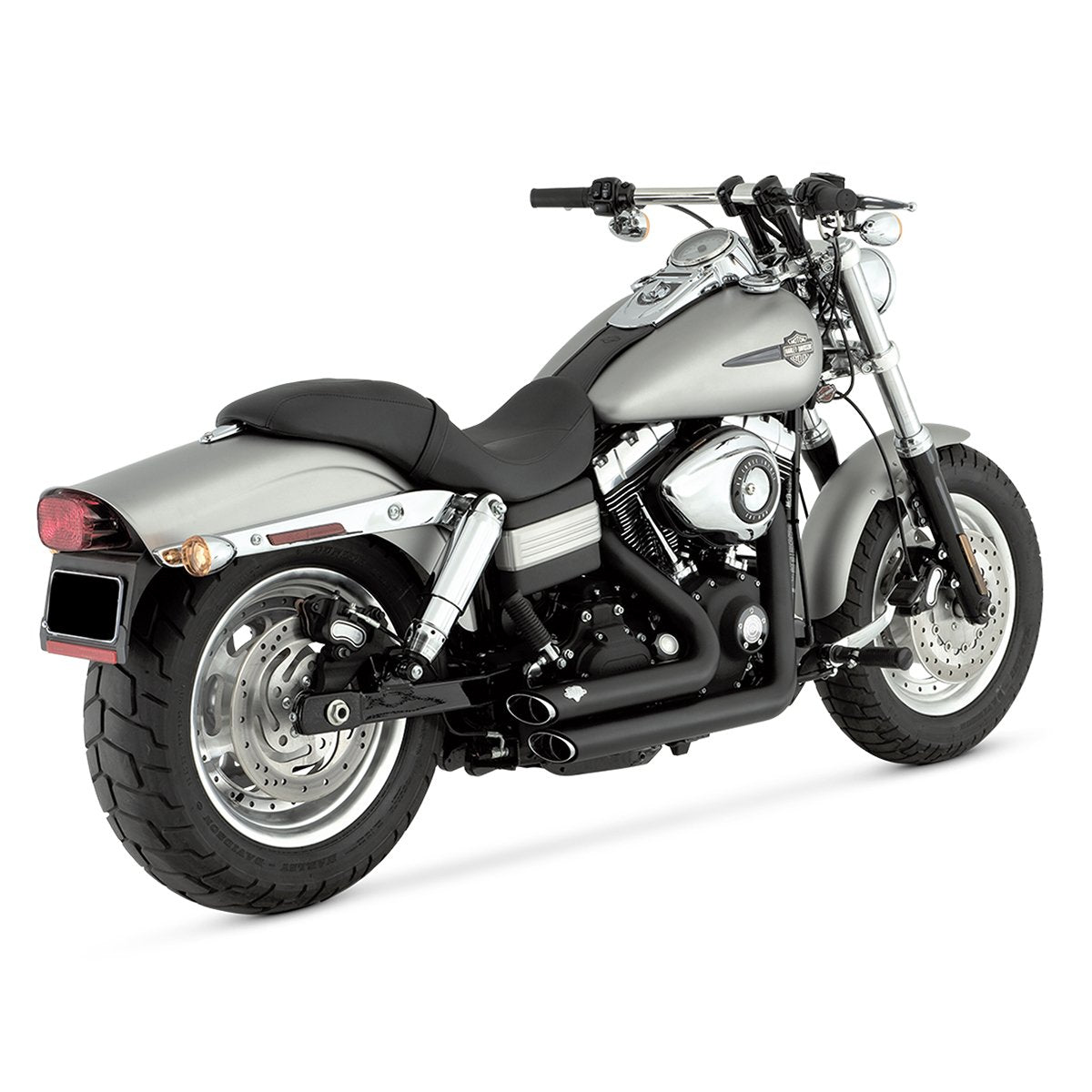 Escape Vance & Hines Shortshots Staggered Negro para Harley Davidson '06-'09 Dyna Fat Bob / Street Bob / Super Glide / Low Rider / Wide Glide (Sistema Completo)