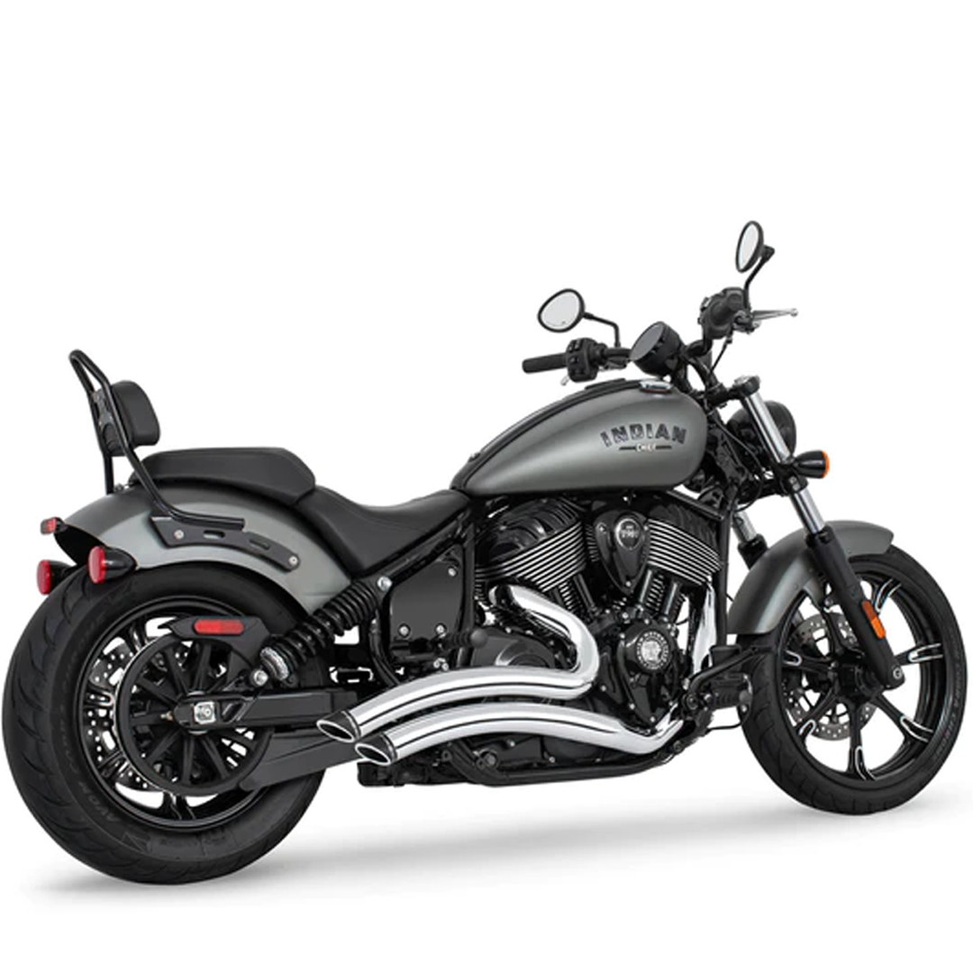 Escape Freedom Performance Sharp Curve Radius Cromo - Negro para Indian '21-'24 Chief / Sport / Bobber / Super (Sistema Completo)