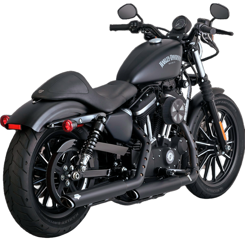 Escape Vance & Hines Twin Slash 3" Slip Ons Negro para Motocicletas Harley Davidson '14-'21 Sportster (Colas)