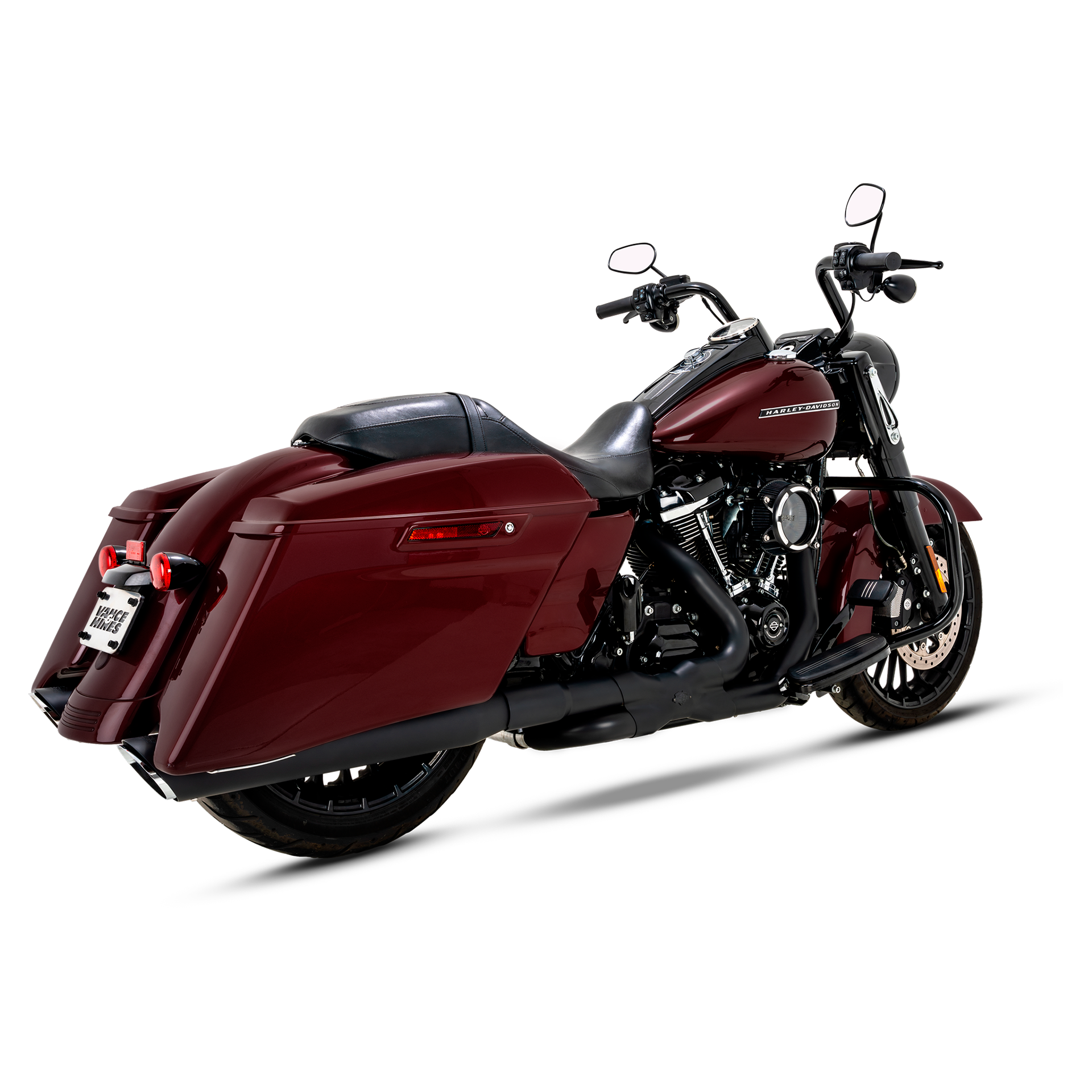 Escape Vance & Hines Twin Slash Round Slip Ons Negro para Harley Davidson '17-'25 Touring (Colas)