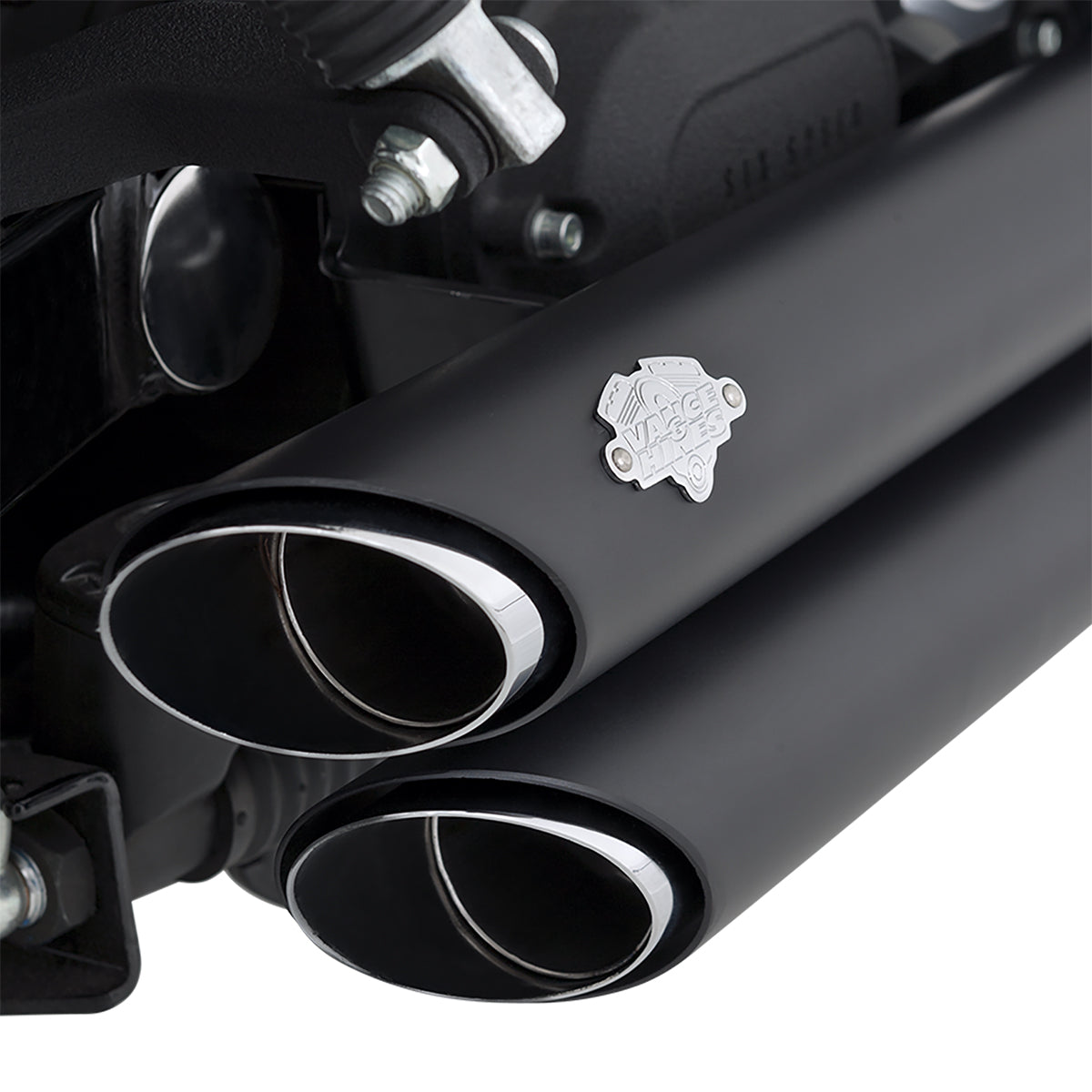 Escape Vance & Hines Shortshots Staggered Negro para Harley Davidson '06-'09 Dyna Fat Bob / Street Bob / Super Glide / Low Rider / Wide Glide (Sistema Completo)