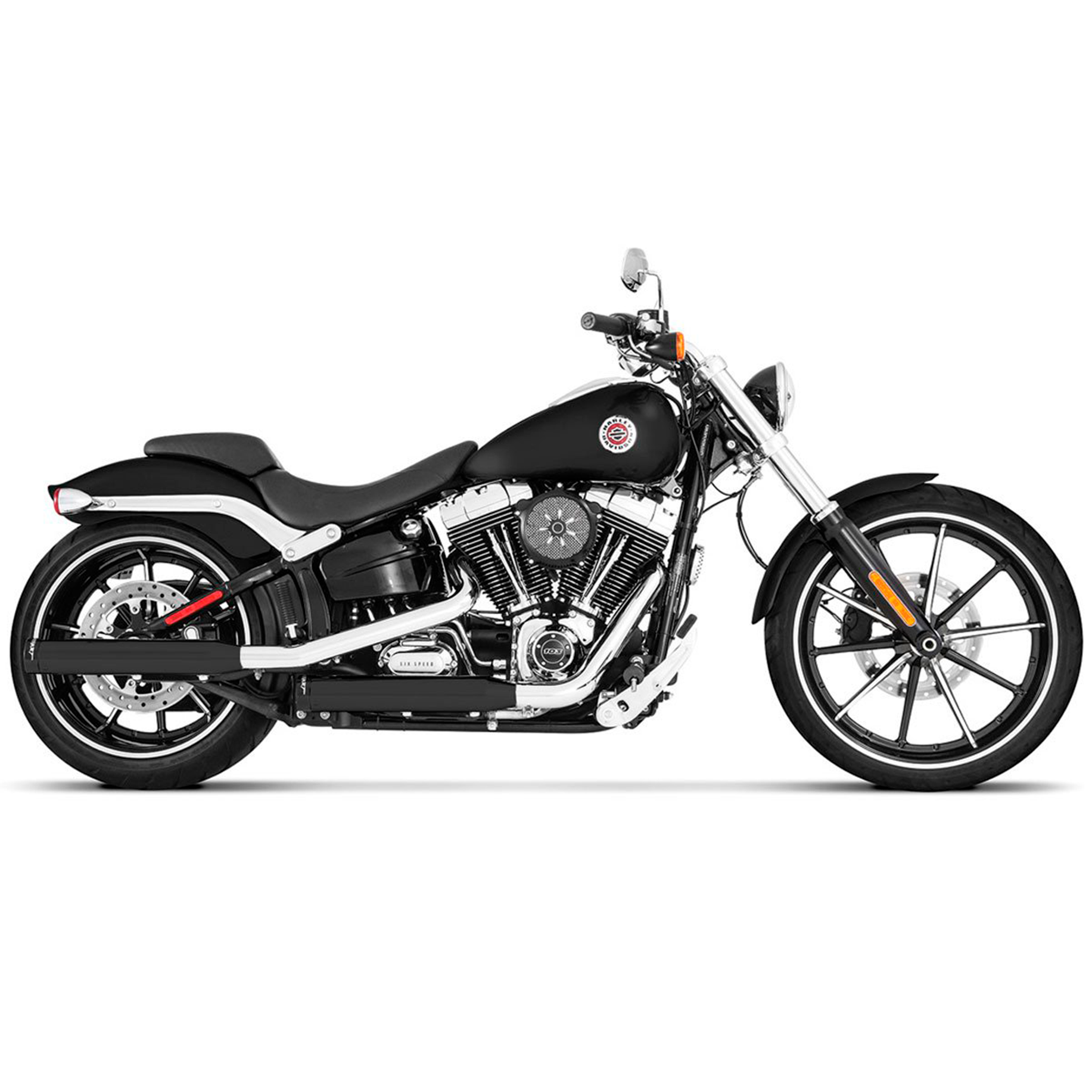 Escape Rinehart Racing 3" Slip Ons Negro para Harley Davidson '07-'17 Softail (Colas)