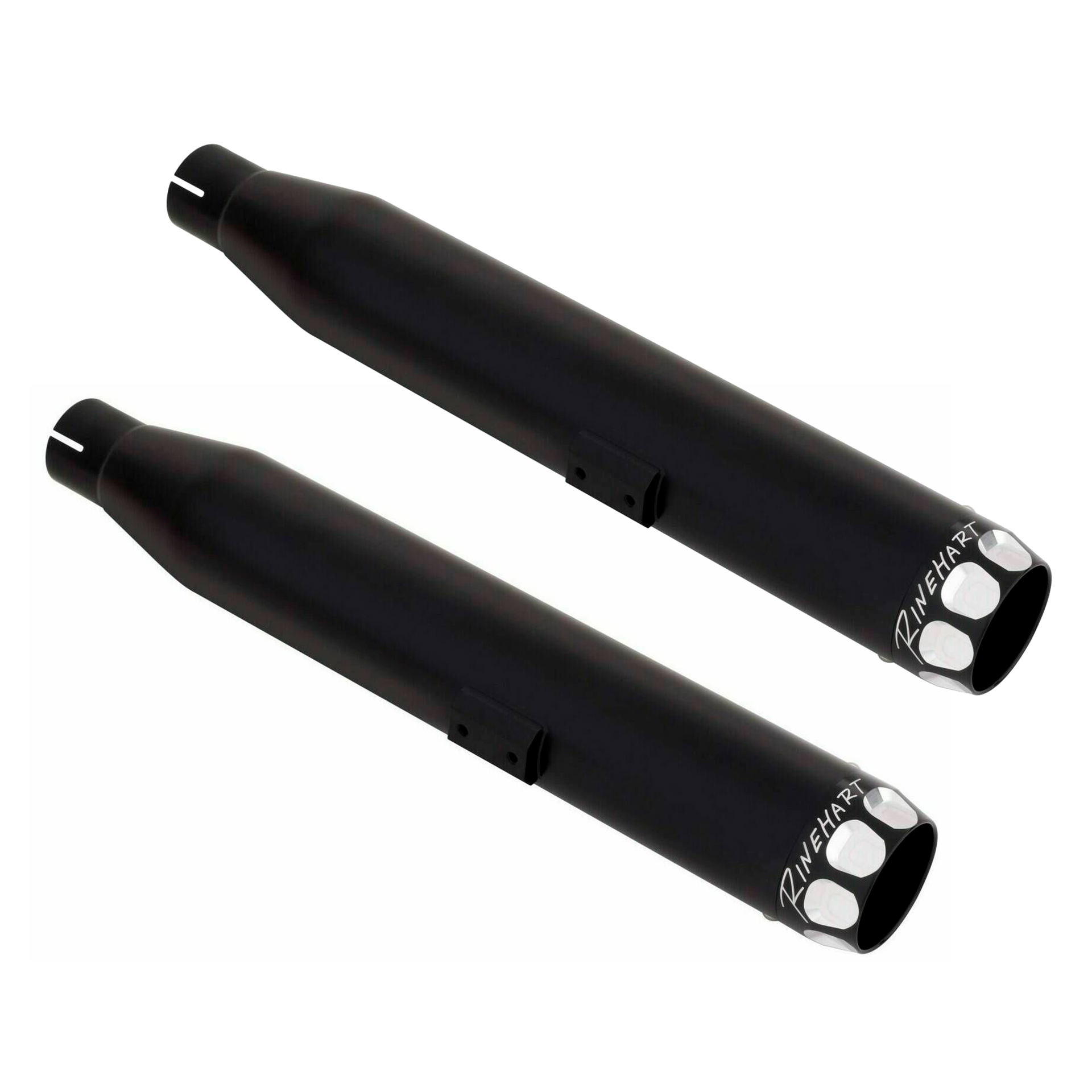 Escape Rinehart Racing 3″ Slip Ons Negro Scalloped para Harley Davidson Softail ’07-’17 Fat Boy / Fatboy Lo / Deuce (Colas)