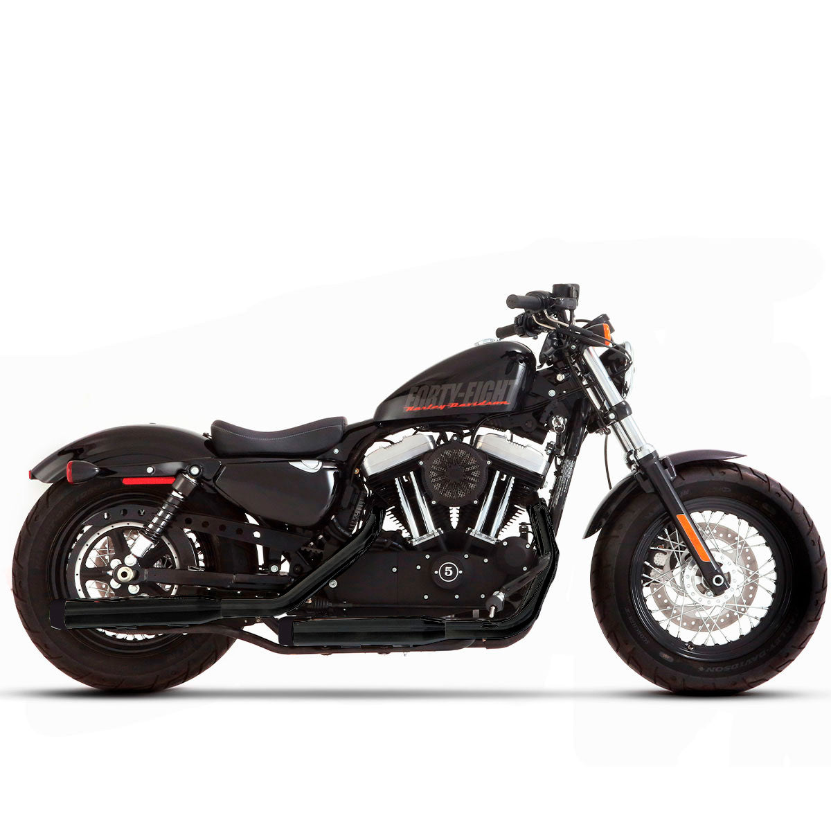 Escape Rinehart Racing 3" Slip Ons Negro para Harley Davidson '14-'22 Sportster (Colas)