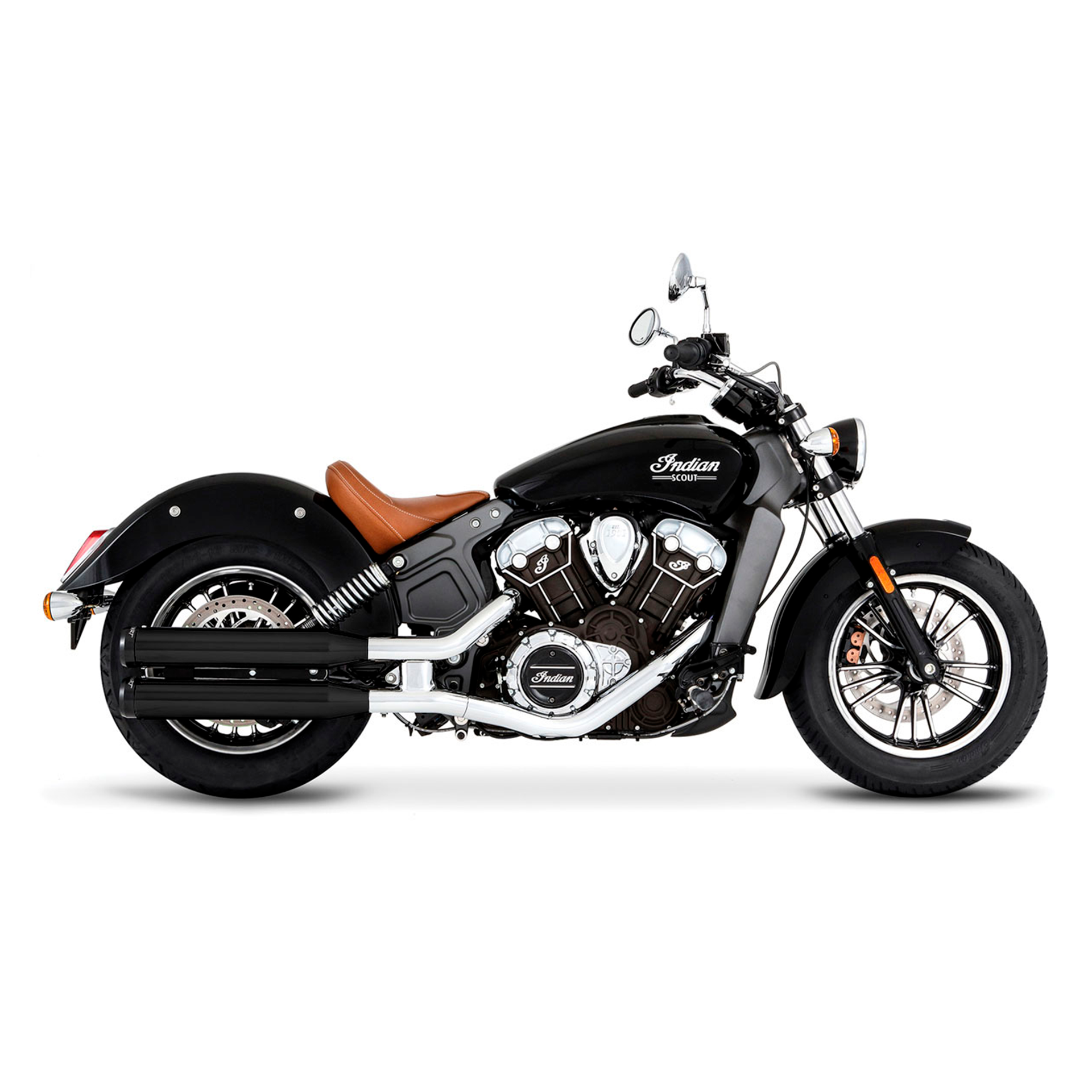 Escape Rinehart Racing 3.5" Slip Ons Negro para Indian '15-'24 Scout (Colas)