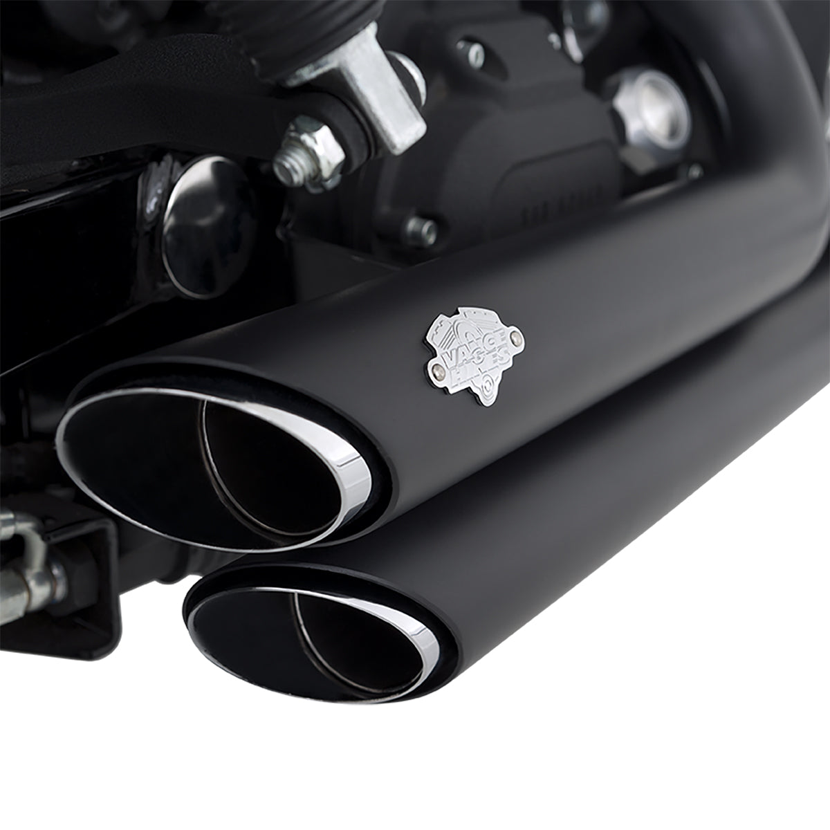 Escape Vance & Hines Shortshots Staggered Negro para Harley Davidson '06-'09 Dyna Fat Bob / Street Bob / Super Glide / Low Rider / Wide Glide (Sistema Completo)