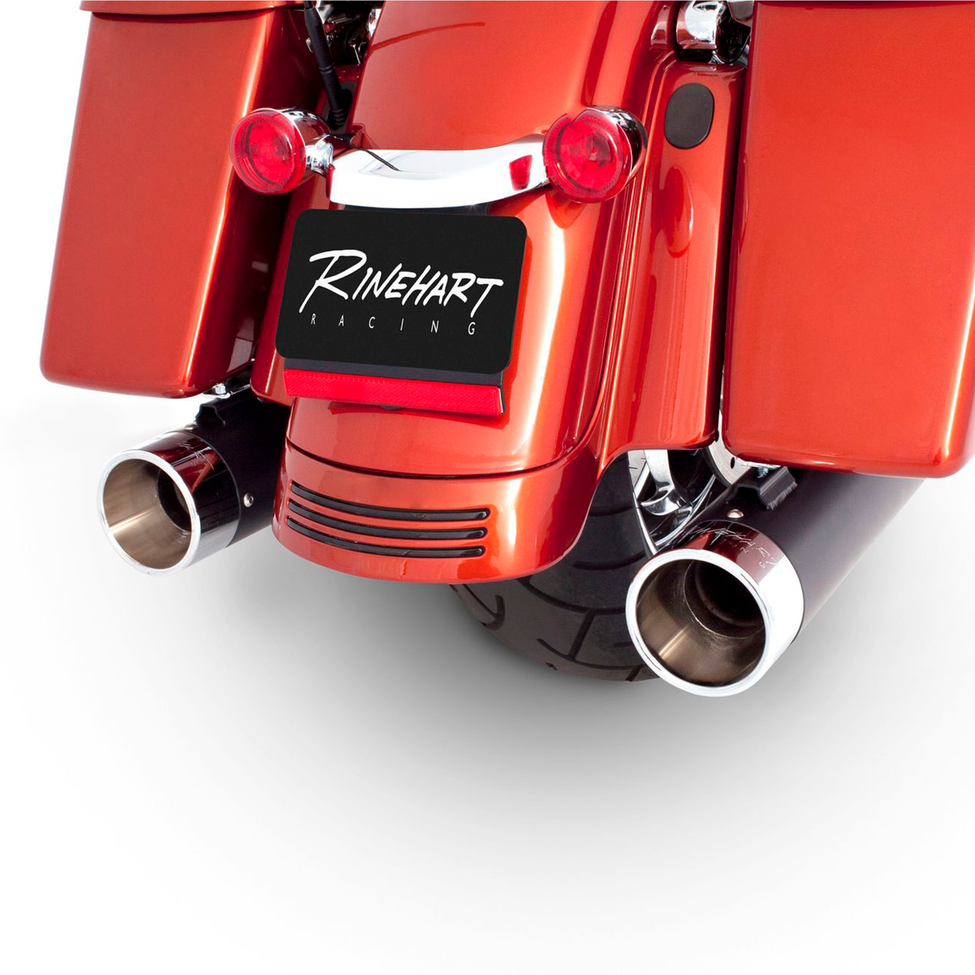 Escape Rinehart Racing 4" Slip Ons Negro - Cromo para Harley Davidson '17-'25 Touring (Colas)