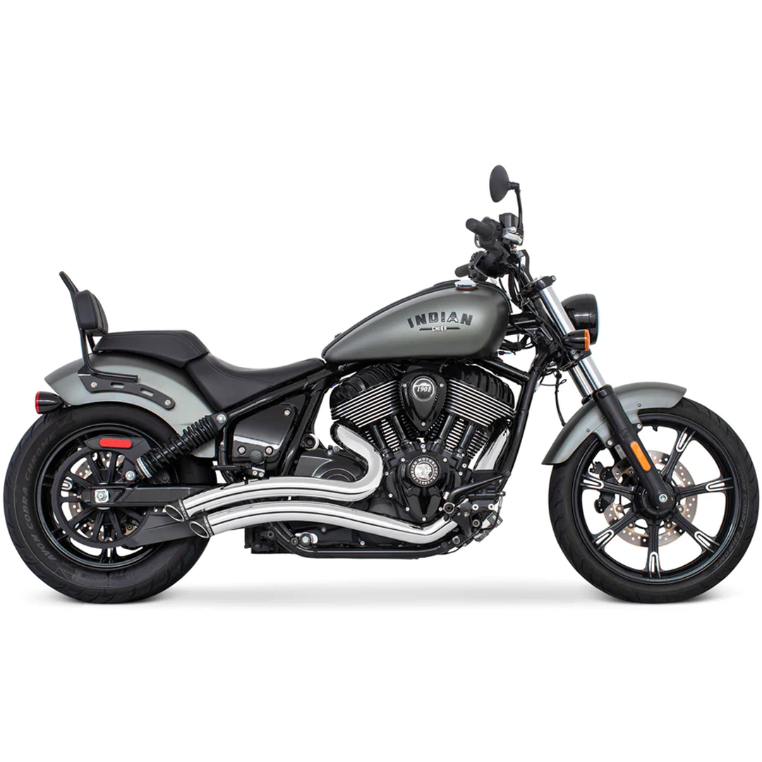 Escape Freedom Performance Sharp Curve Radius Cromo - Negro para Indian '21-'24 Chief / Sport / Bobber / Super (Sistema Completo)