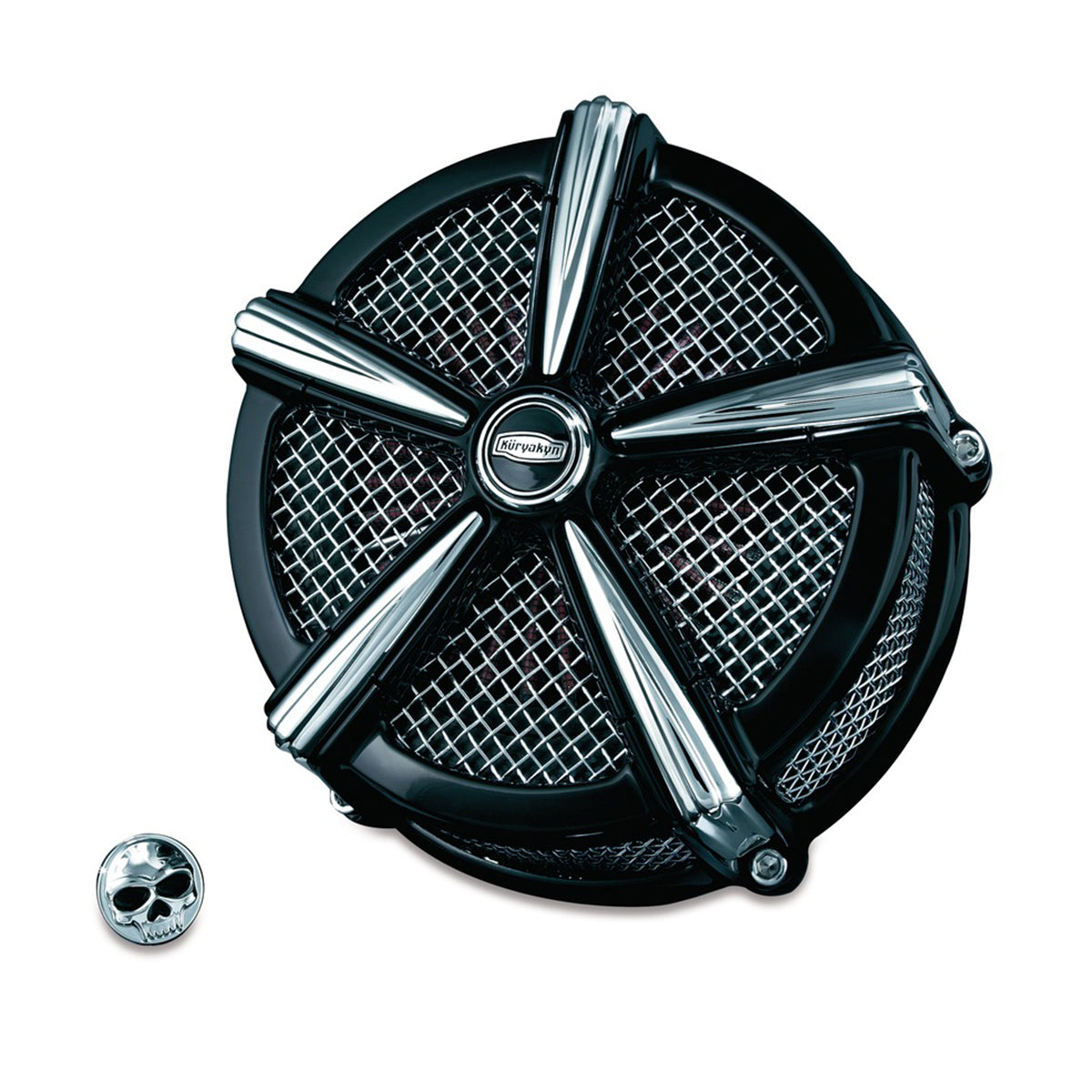 Filtro De Aire Kuryakyn Mach 2 Negro / Cromo para Harley Davidson