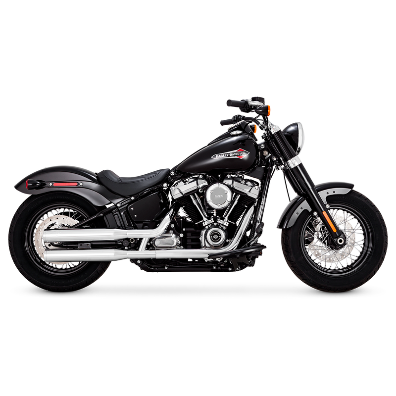 Escape Vance & Hines Eliminator 300 Slip Ons Cromo para Harley Davidson Softail '18-'24 Street Bob / Low Rider / Breakout / Softail Slim / Fat Boy / Standard (Colas)