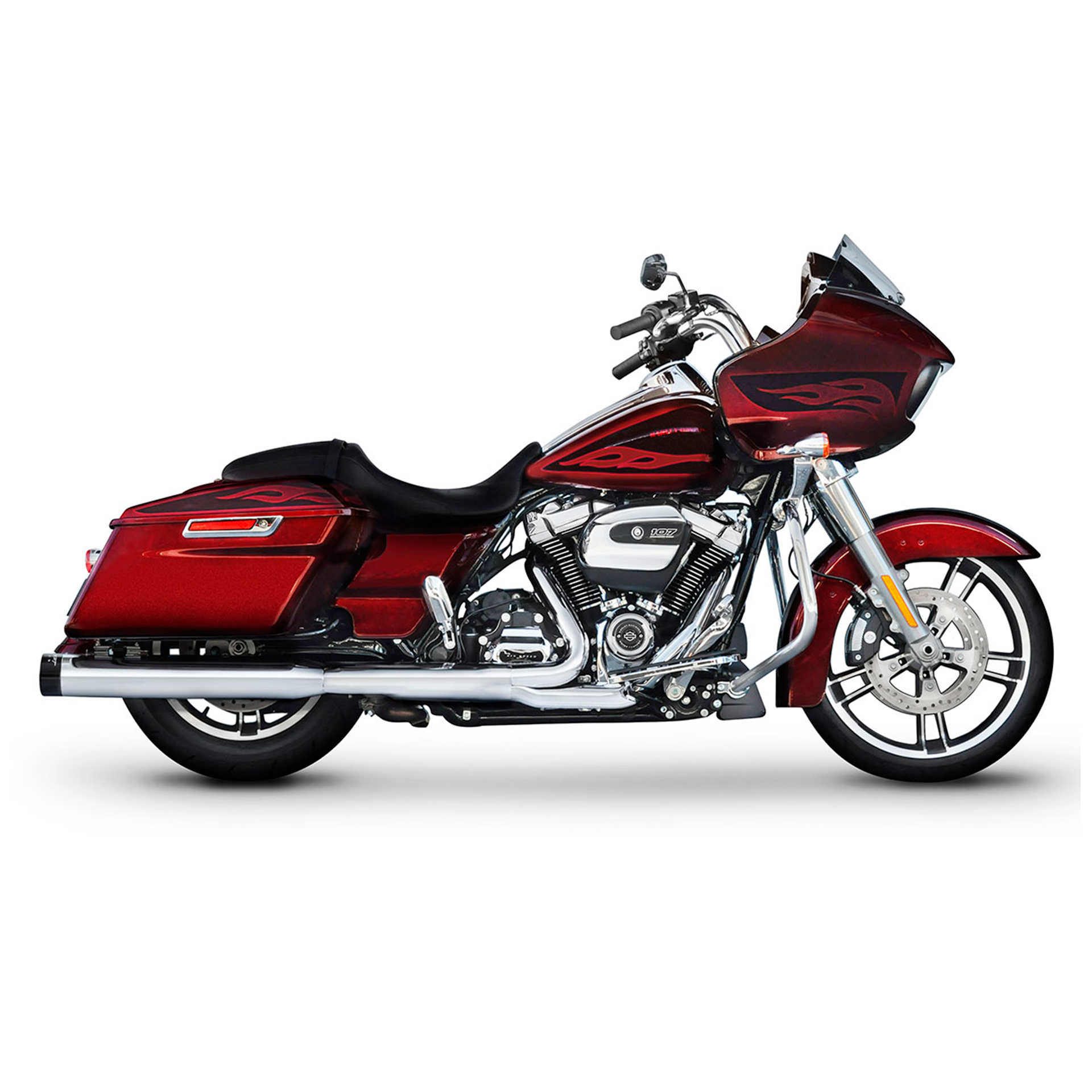 Escape Rinehart Racing 4" DBX40 Slip Ons Cromo para Harley Davidson '17-'25 Touring (Colas)
