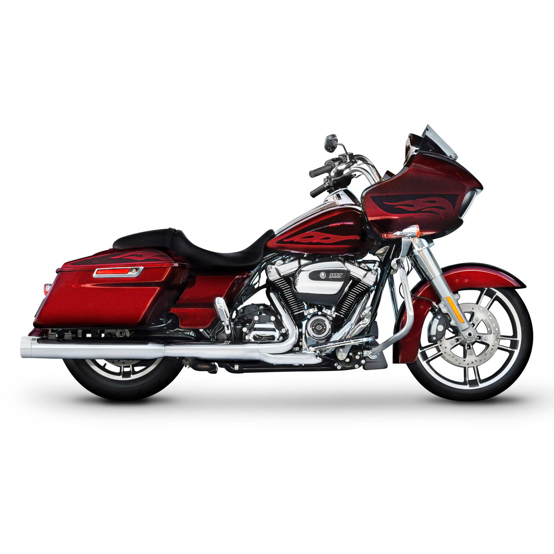 Escape Rinehart Racing 4" DBX40 Slip Ons Cromo para Harley Davidson '17-'25 Touring (Colas)
