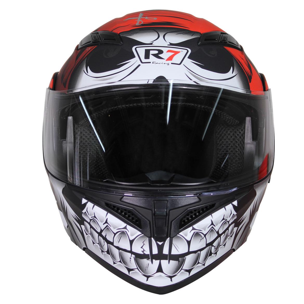 Casco Abatible R7 Racing Unscarred Pirata Doble Mica DOT