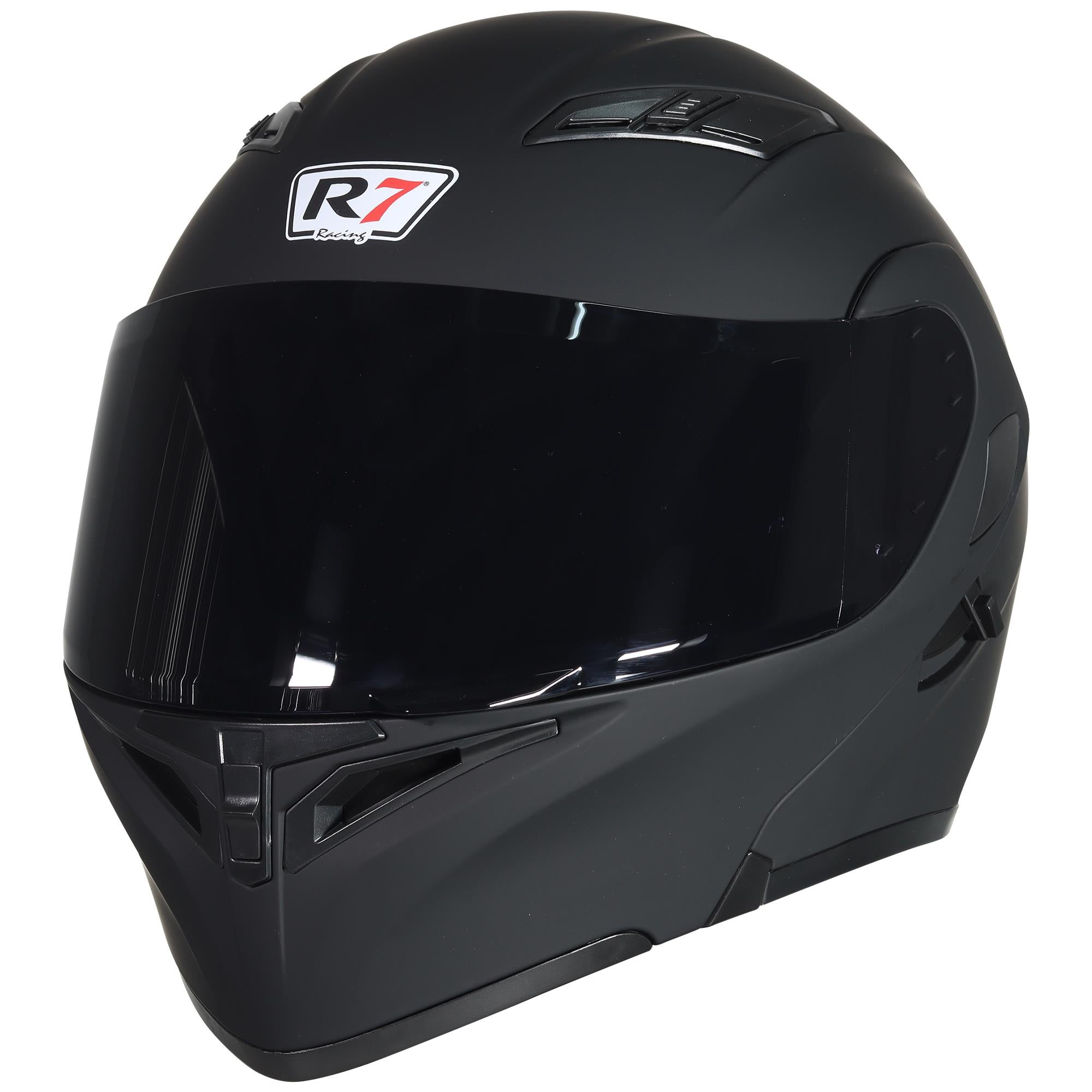 Casco Abatible R7 Racing Unscarred LED DOT Negro Mate
