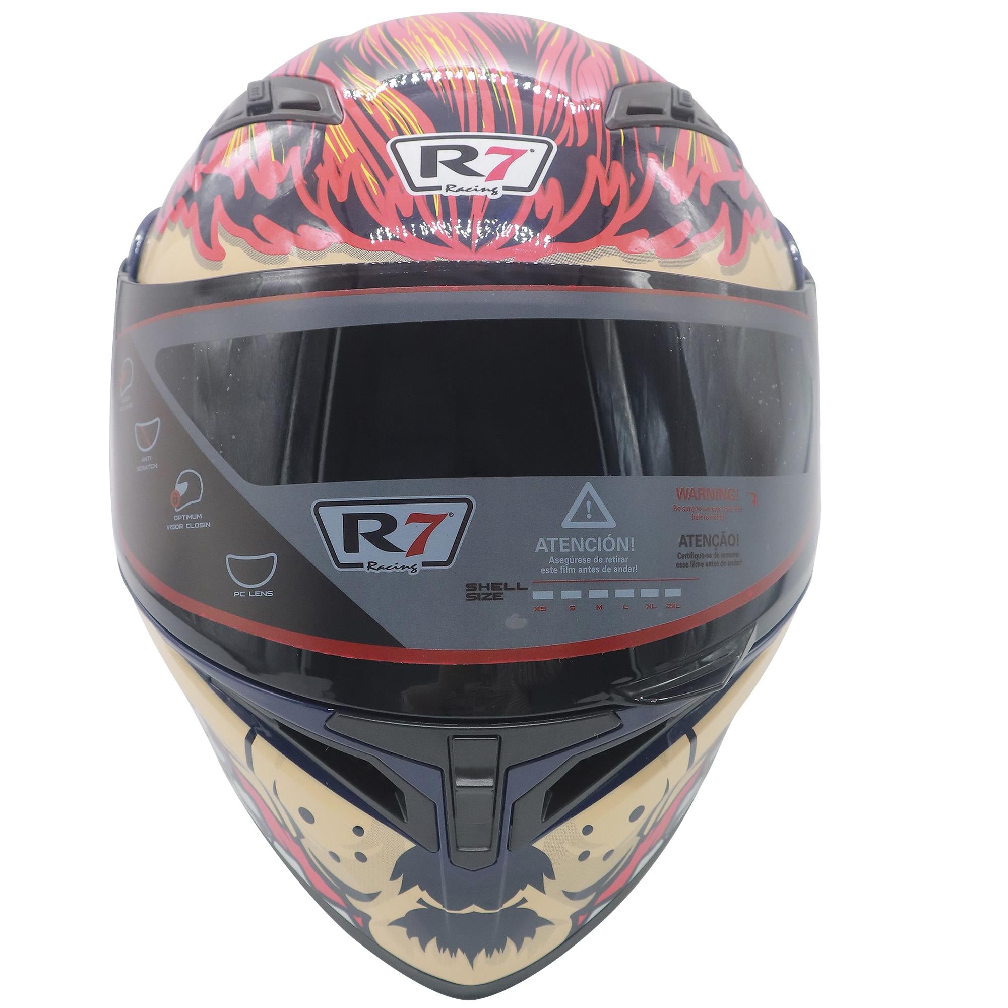 Casco Abatible R7 Racing Unscarred Werewolf Doble Mica DOT