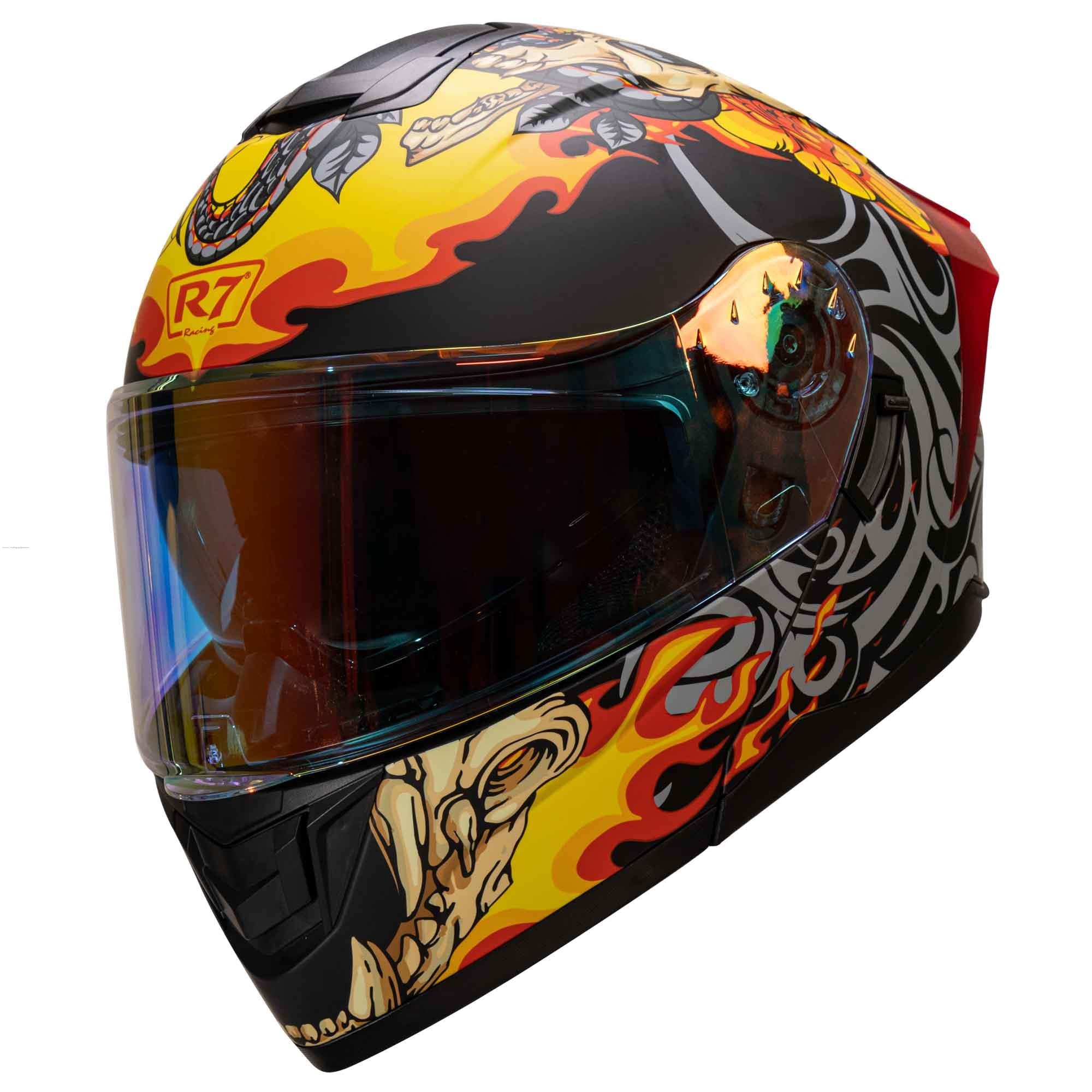 Casco Abatible R7 Racing Alfa LED Skull Snake DOT