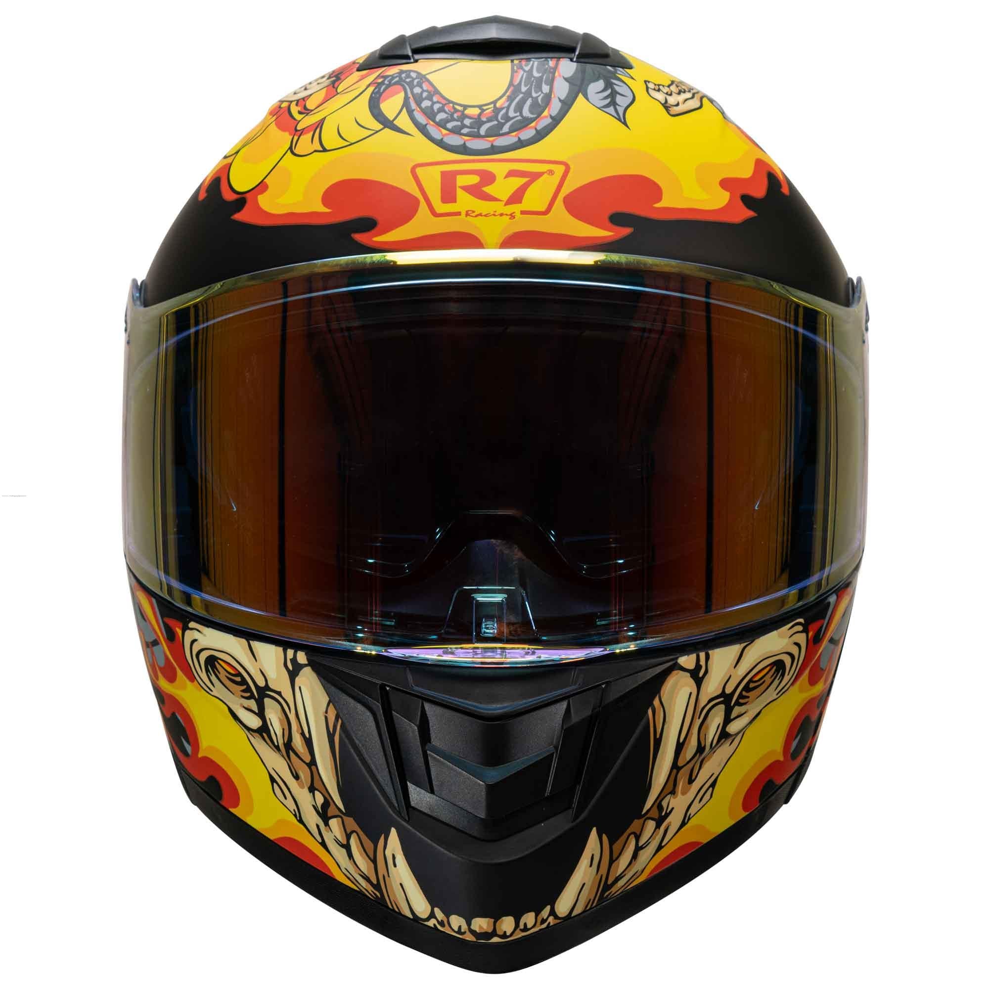Casco Abatible R7 Racing Alfa LED Skull Snake DOT