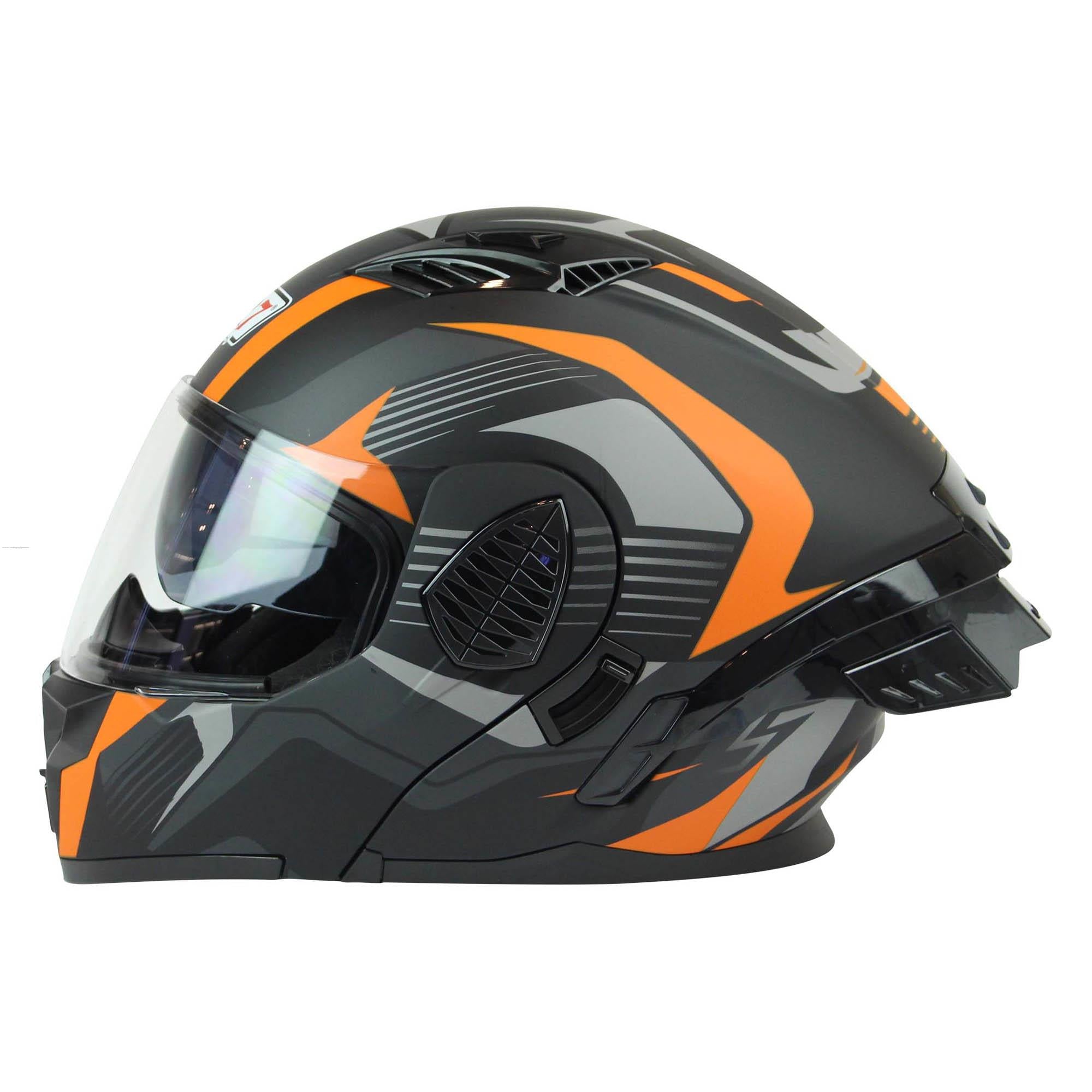 Casco Abatible R7 Racing R7-167 DOT Gris / Naranja