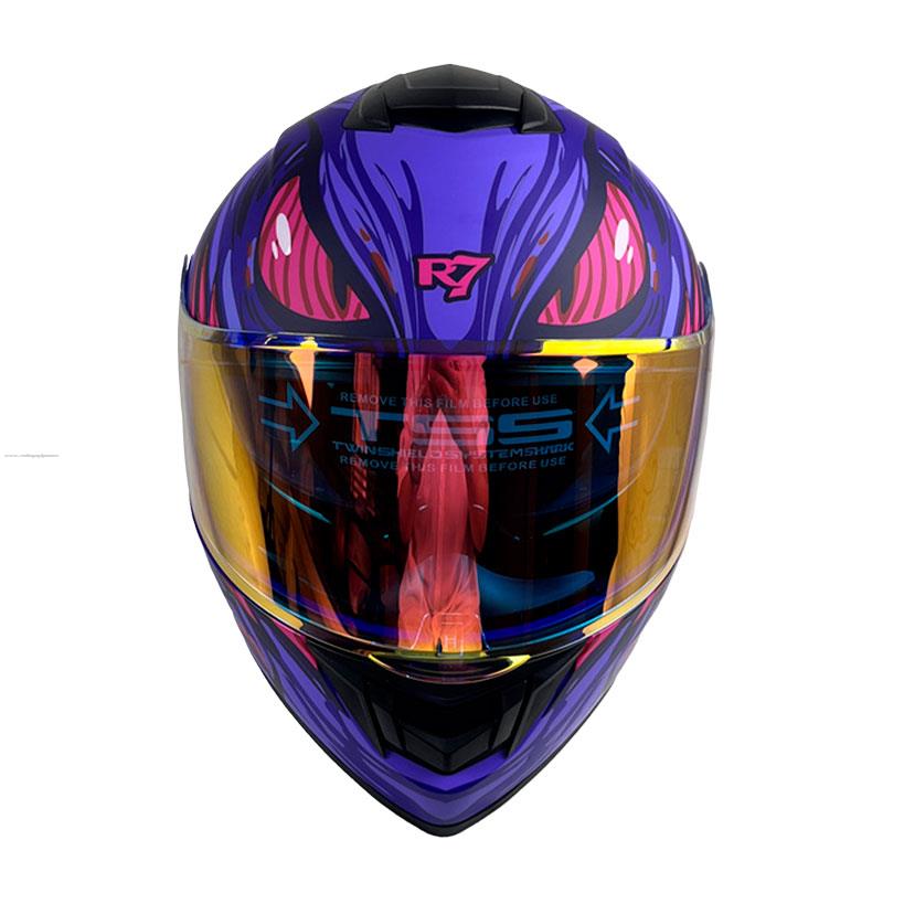 Casco Abatible R7 Racing Alfa LED Mean Shadow (Night Vision) DOT