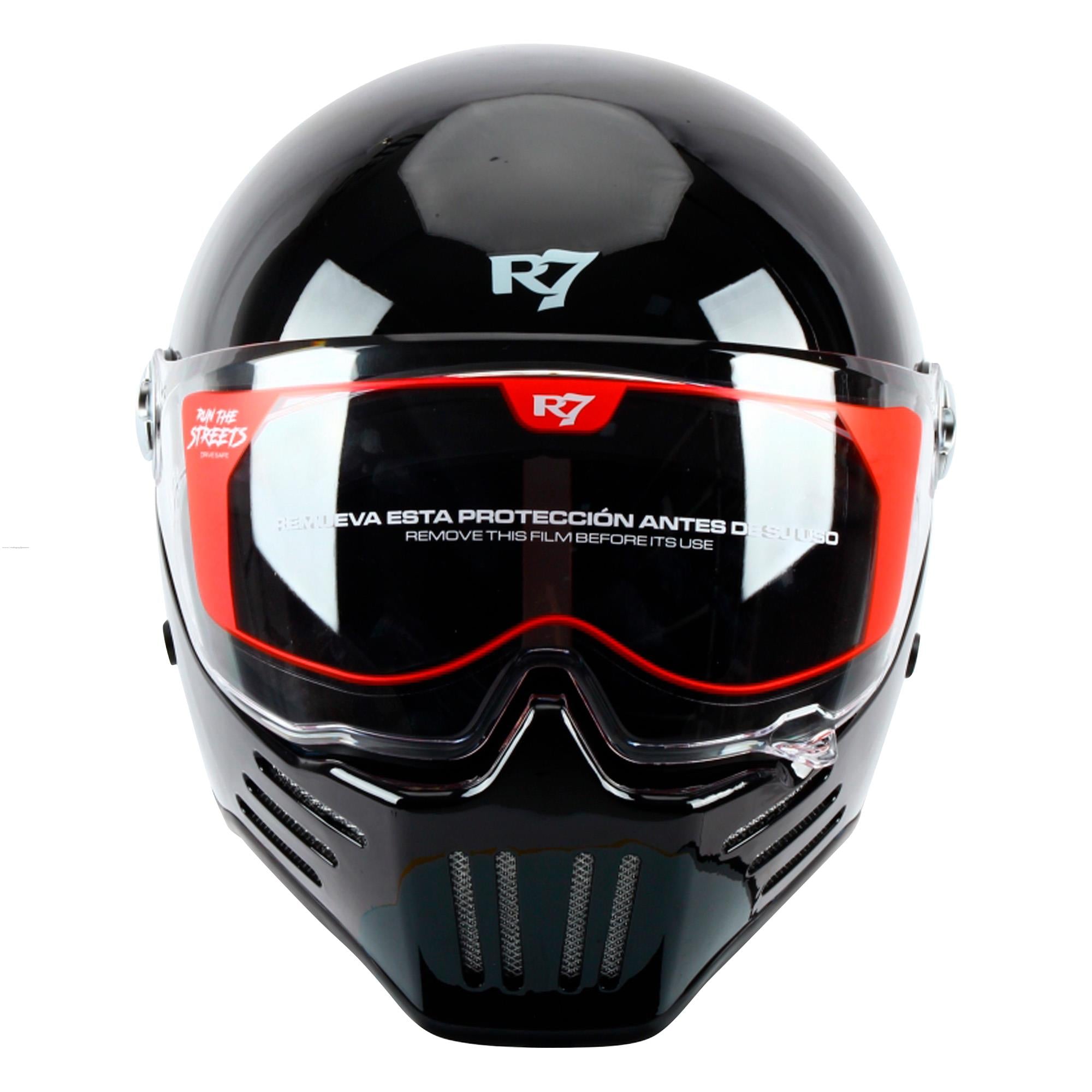 Casco Cerrado R7 Racing Clancy DOT Negro Brillante
