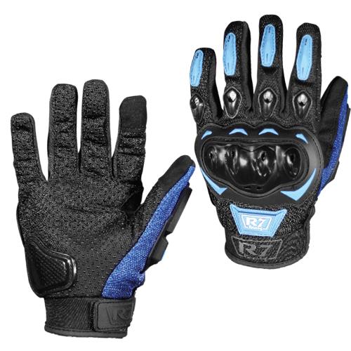 Guantes Motociclista R7 Racing Azul R7-1 con Touch & Limpiador de Mica
