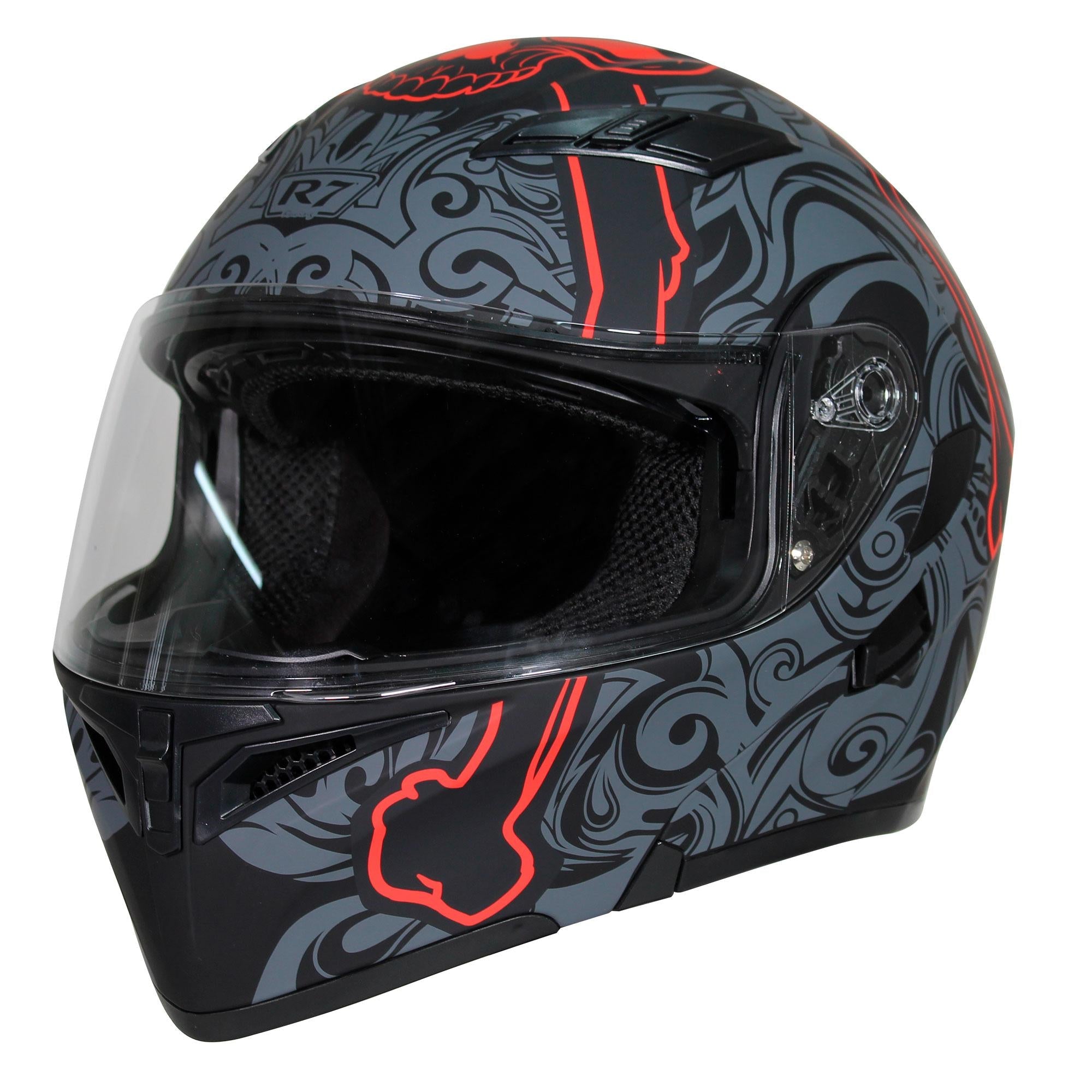 Casco Abatible R7 Racing Unscarred Tribal Skull DOT