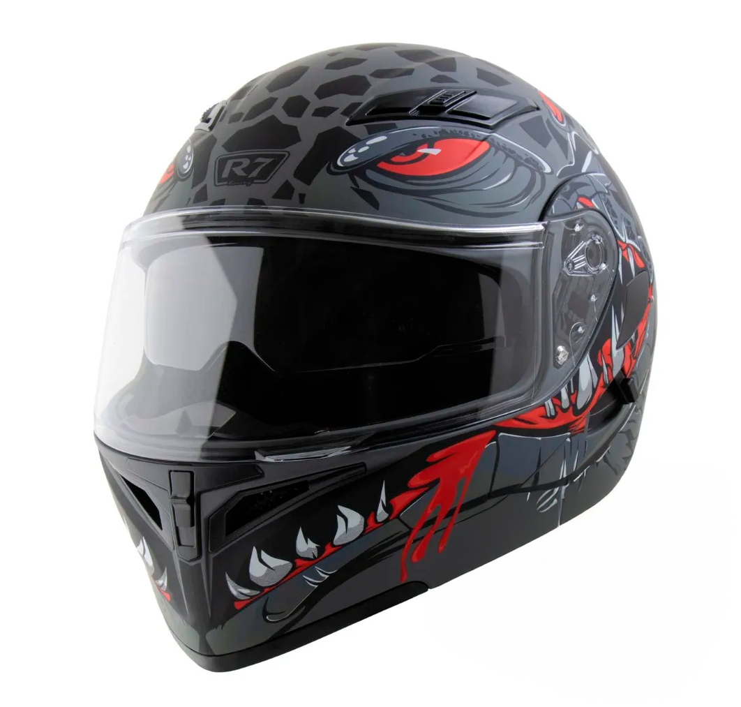 Casco Abatible R7 Racing Unscarred Piranha DOT