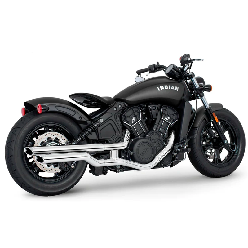 Escape Freedom Performance 2.5" Slip Ons Slash Sculpted Cromo para Indian '14-'24 Scout / Rogue / Bobber / Sixty (Colas)