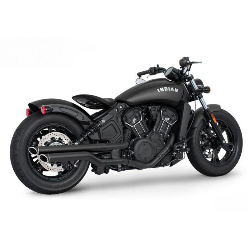 Escape Freedom Performance 2.5" Slip Ons Slash Sculpted Negro para Indian '14-'24 Scout / Rogue / Bobber / Sixty (Colas)