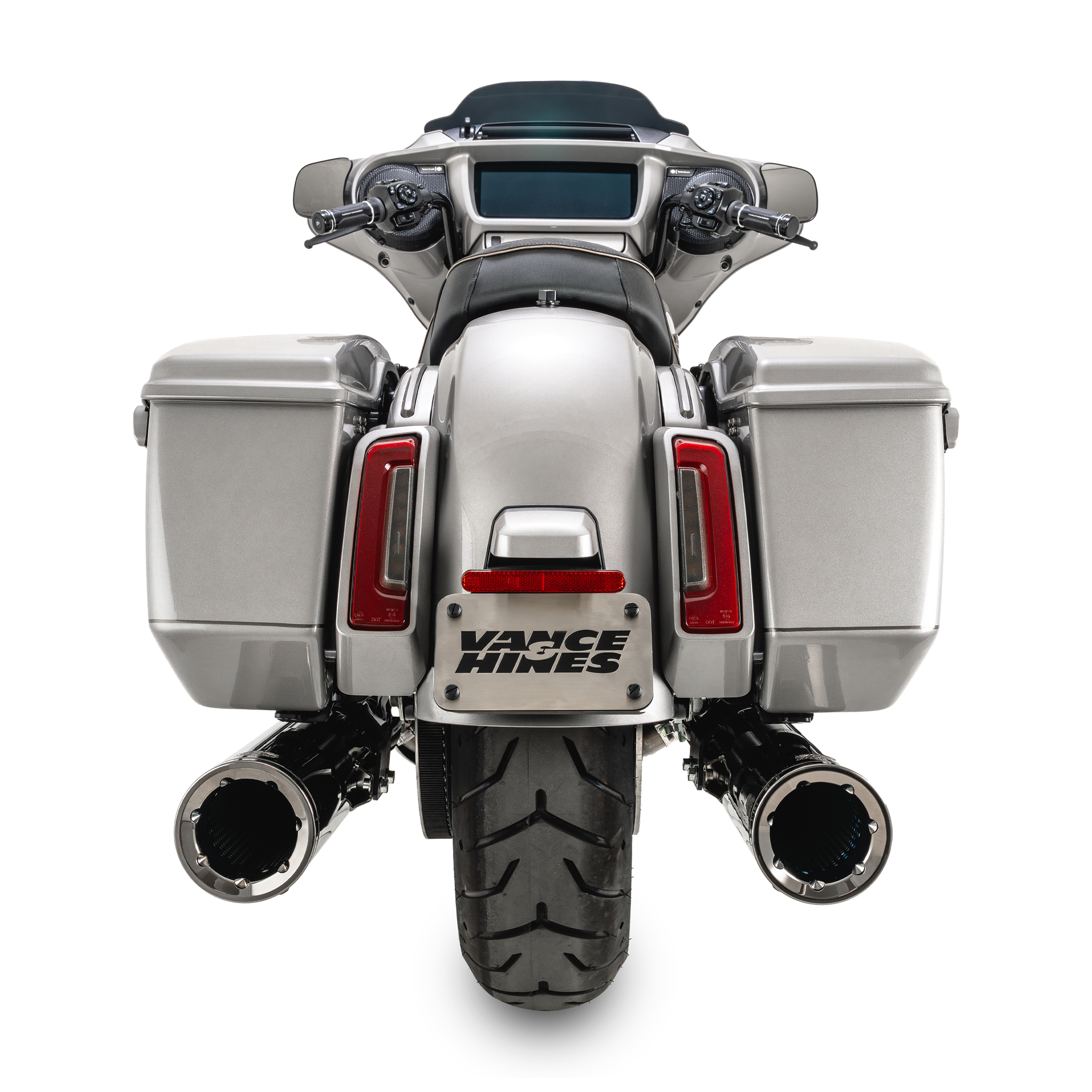 Escape Vance & Hines Hi-Output Slip Ons Dark Chrome para Harley Davidson '17-'25 Touring (Colas)