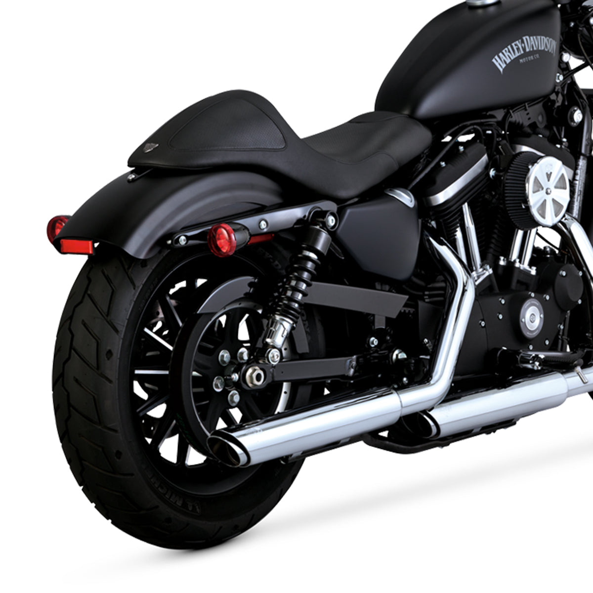 Escape Vance & Hines Twin Slash 3″ Slip Ons Cromo para Harley Davidson '14-'22 Sportster (Colas)