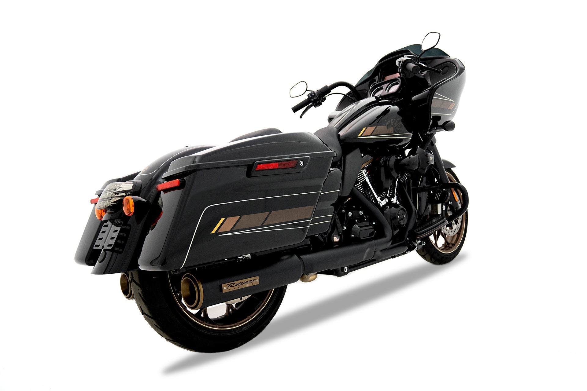Escape Rinehart Racing 4.5" HP45 Slip Ons Negro / Bronce para Harley Davidson '17-'25 Touring (Colas)