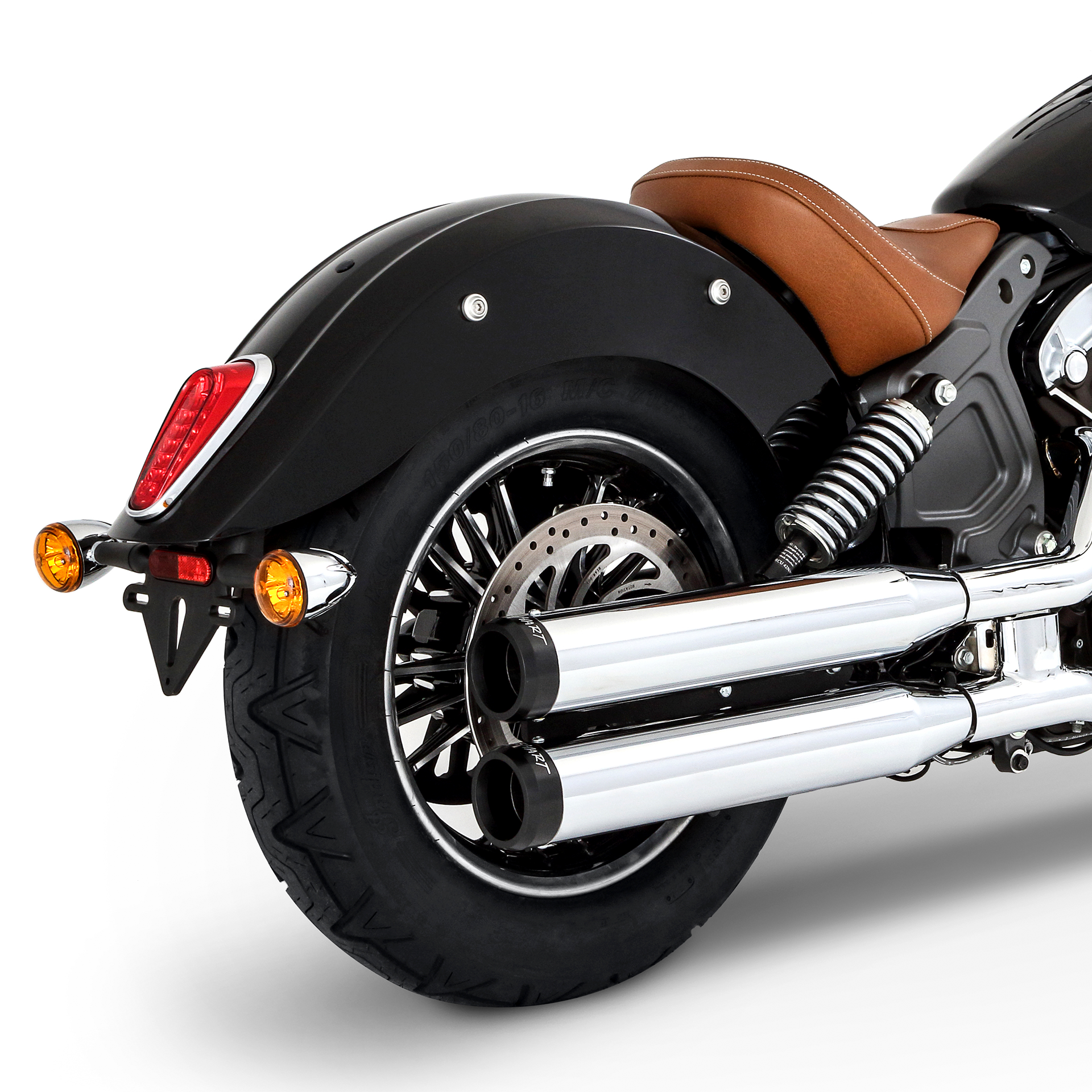 Escape Rinehart Racing 3.5″ Slip Ons Cromo - Negro para Indian '15-'24 Scout (Colas)