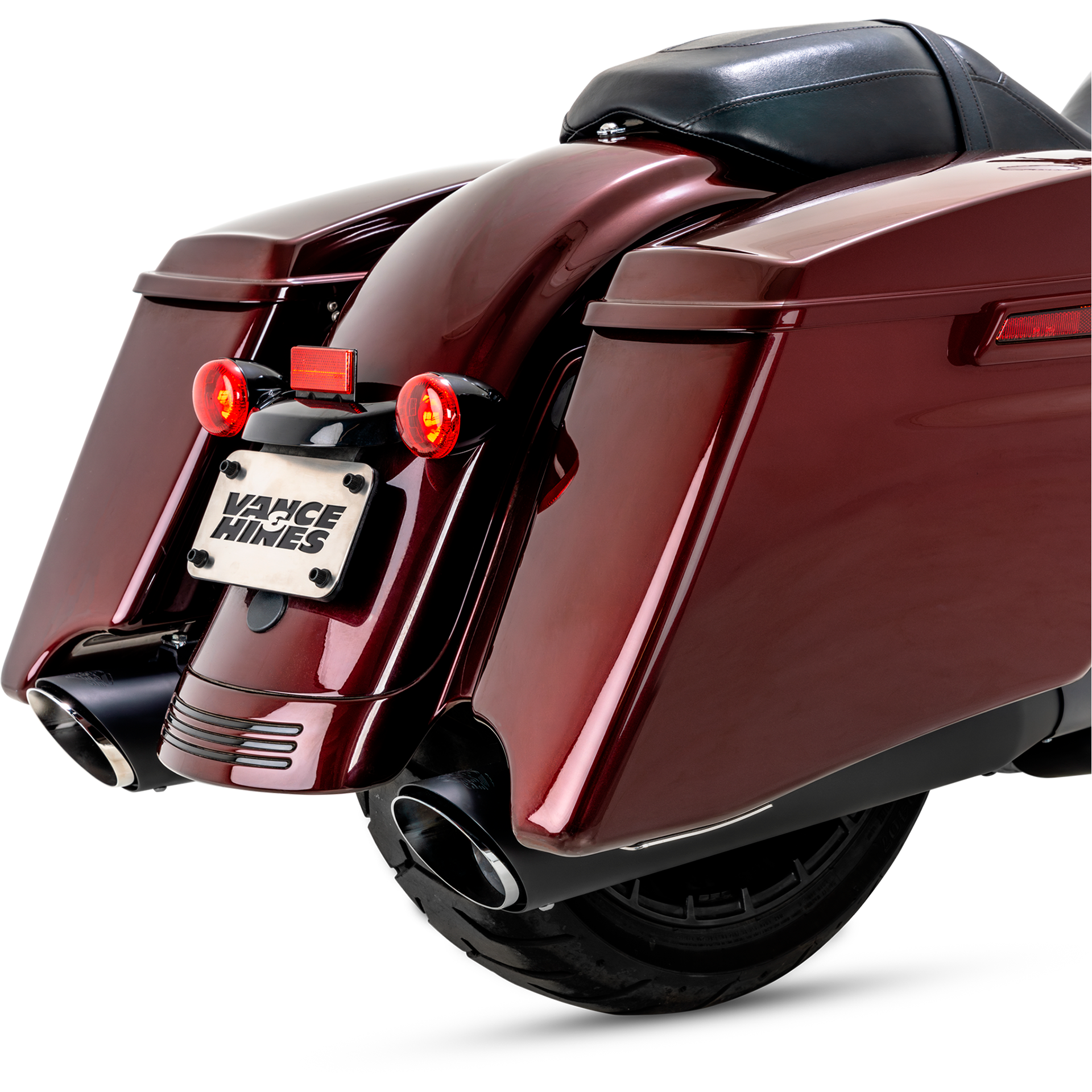 Escape Vance & Hines Twin Slash Round Slip Ons Negro para Harley Davidson '17-'25 Touring (Colas)