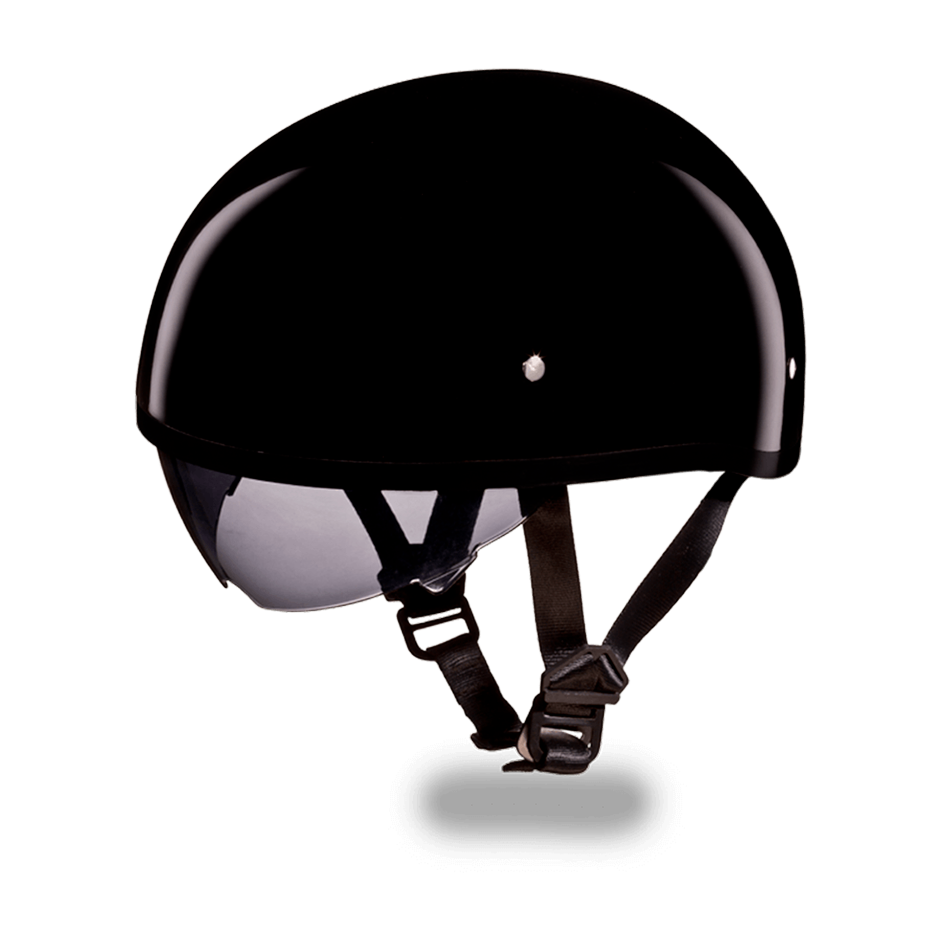 Casco Abierto Daytona Helmets Skull Cap D.O.T. con Visor - Negro Brillante