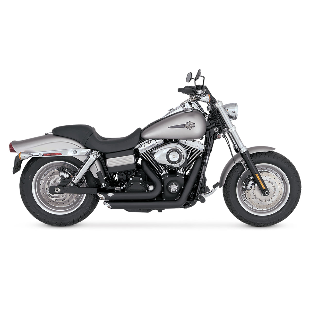 Escape Vance & Hines Shortshots Staggered Negro para Harley Davidson '06-'09 Dyna Fat Bob / Street Bob / Super Glide / Low Rider / Wide Glide (Sistema Completo)