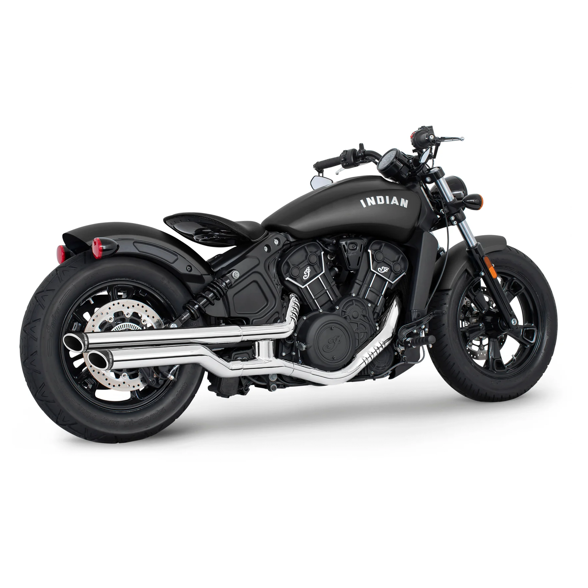 Escape Freedom Performance 2.5″ Slip Ons Slash Sculpted Cromo para Indian '14-'24 Scout / Rogue / Bobber / Sixty (Colas)