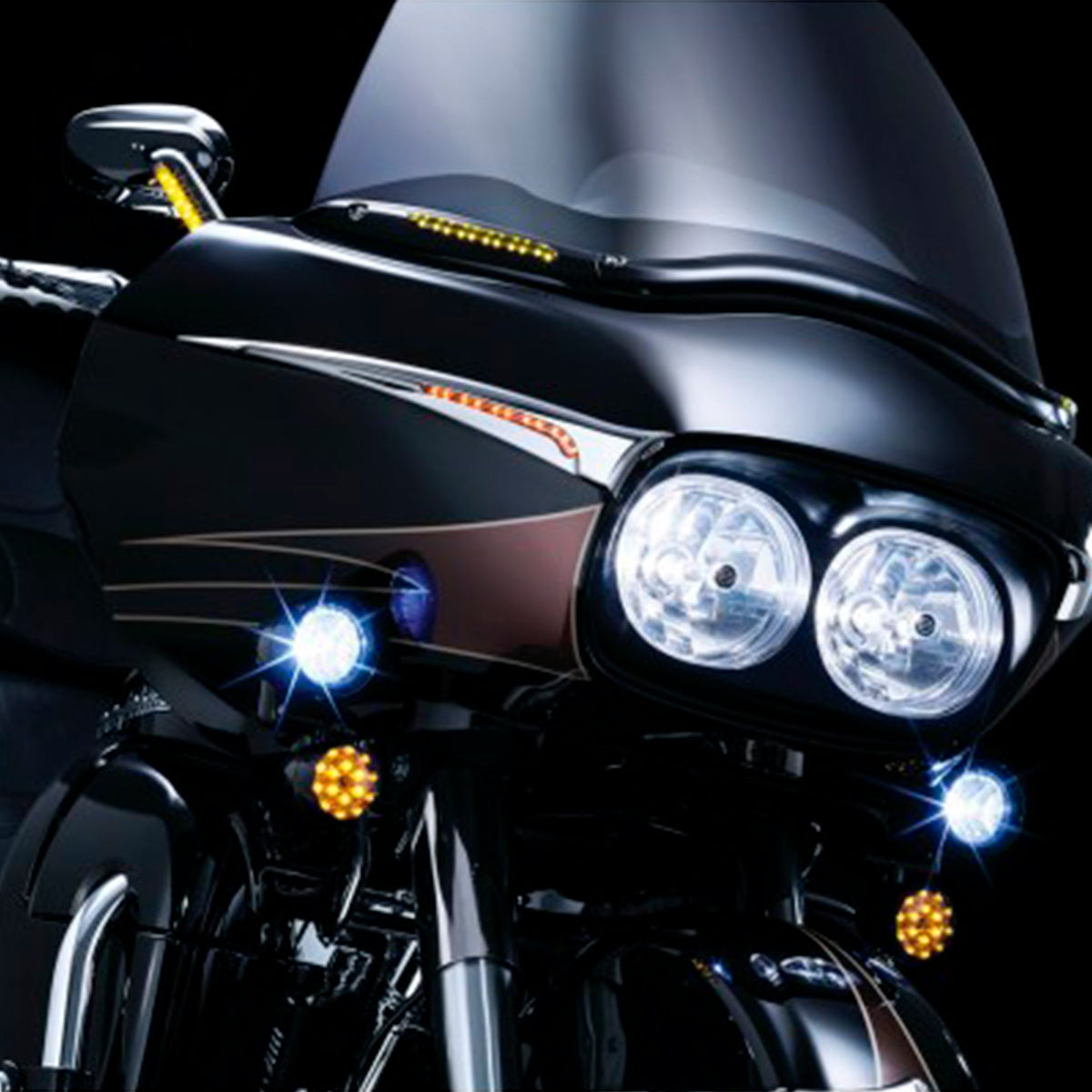 Kuryakyn Cubierta L.E.D. del Ajuste de Parabrisas para Harley Davidson Touring