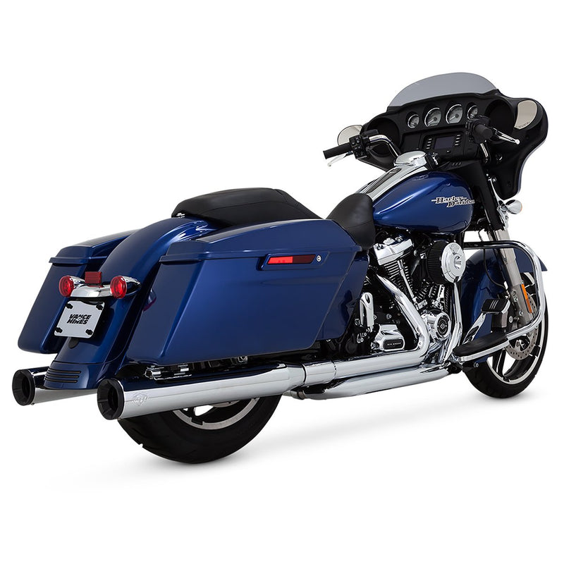 Escape Vance & Hines Eliminator 400 Slip Ons Cromo - Negro para Harley Davidson '17-'24 Touring (Colas)