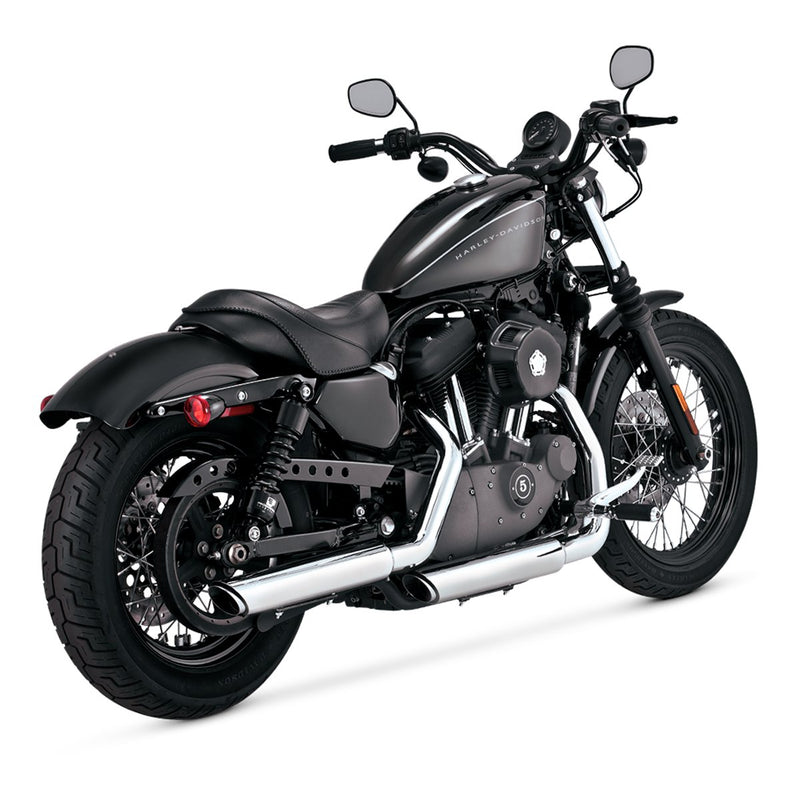 Escape Vance & Hines Twin Slash 3" Slip Ons Cromo para Harley Davidson Sportster '04-'13 (Colas)