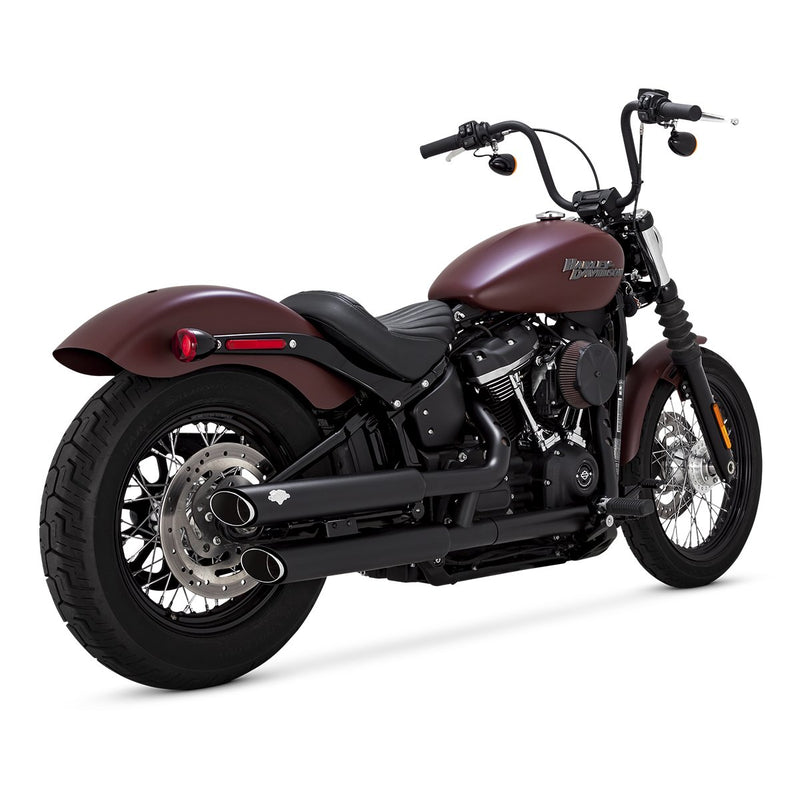 Escape Vance & Hines Twin Slash 3" Slip Ons Negro para Harley Davidson '18-'24 Softail Street Bob / Fat Boy (Colas)