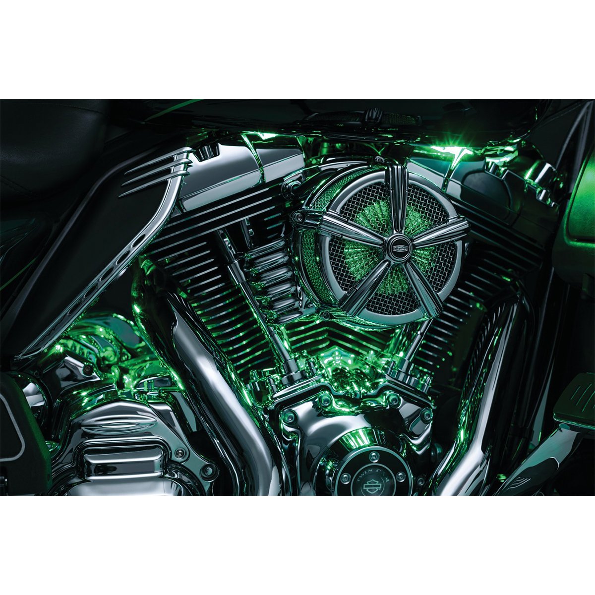 Kuryakyn Lighted Velocity Ring para Filtros de Aire Bahn & Crusher - CHG.MX For Riders