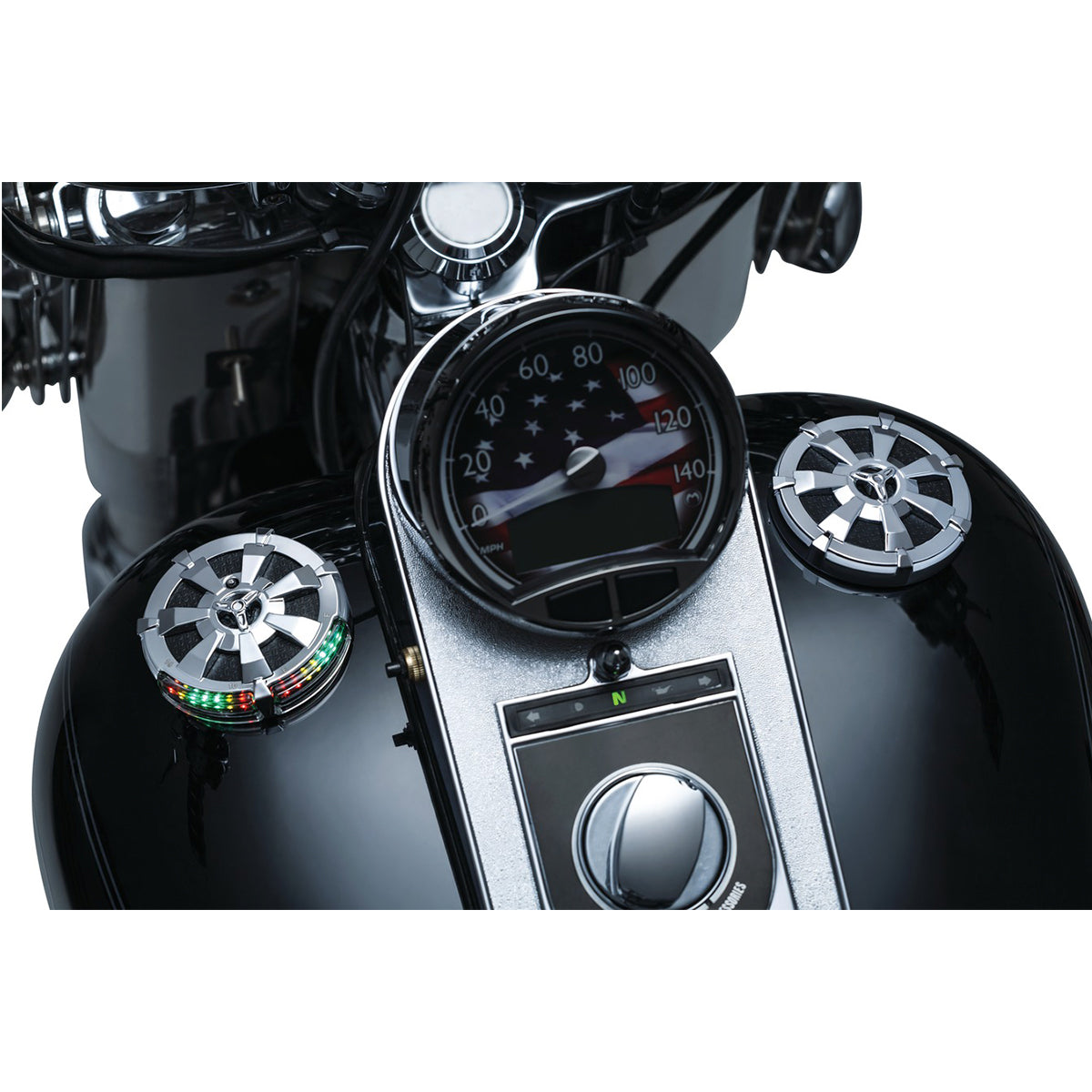 Kuryakyn Alley Cat L.E.D. Indicador de Combustible y Batería para Harley Davidson
