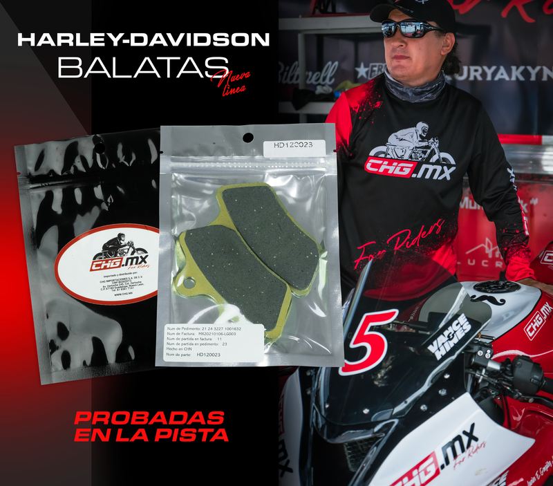 CHG.MX For Riders Balatas Semi Metalicas para Harley Davidson Softail y Sportster '00-07