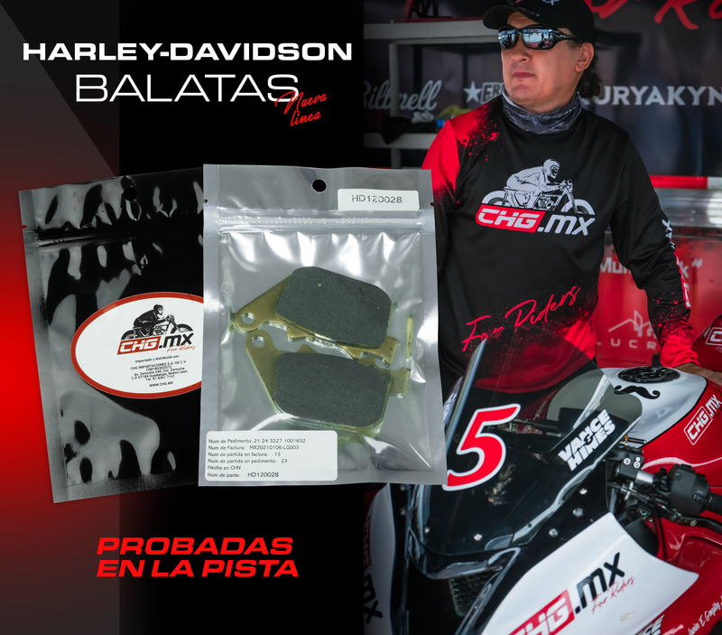 CHG.MX For Riders Balatas Traseras Semi Metalicas para Harley Davidson '04-13 Sportster