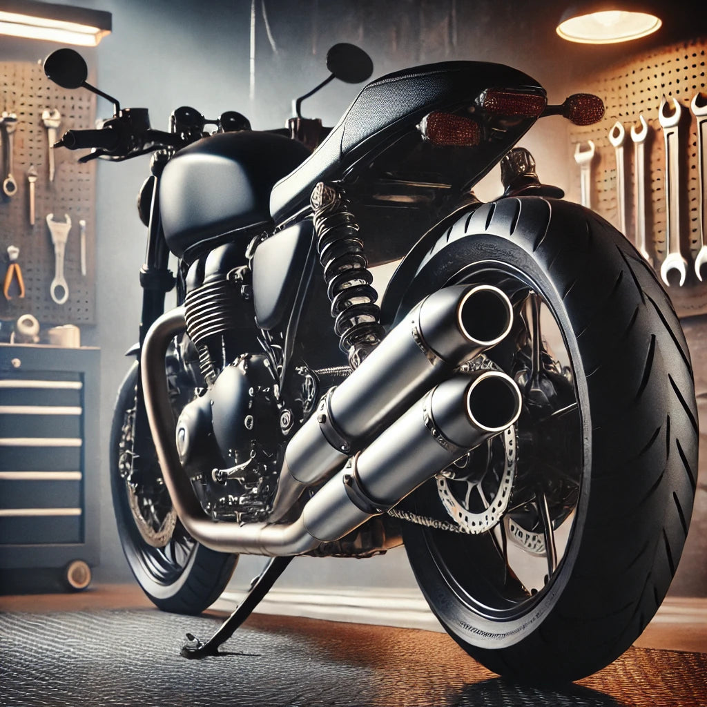 Escape personalizado en una motocicleta