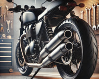 Escape personalizado en una motocicleta